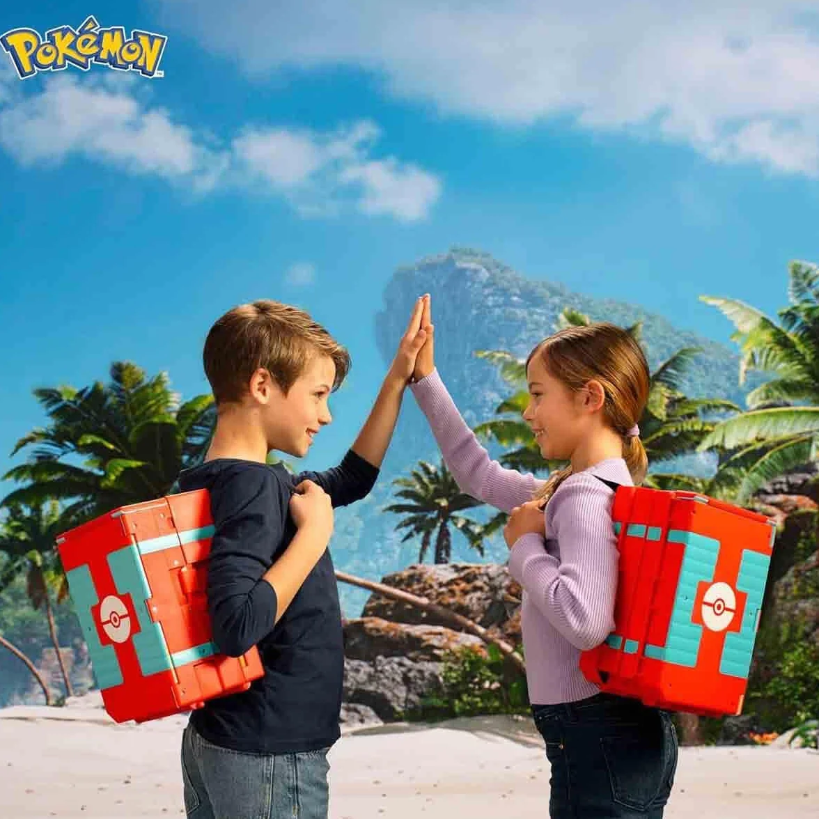 Pokémon PKW3424 - przenośny zestaw do zabawy - arena plażowa, oficjalny, składany świat zabawy z Pikachu, od 4 lat