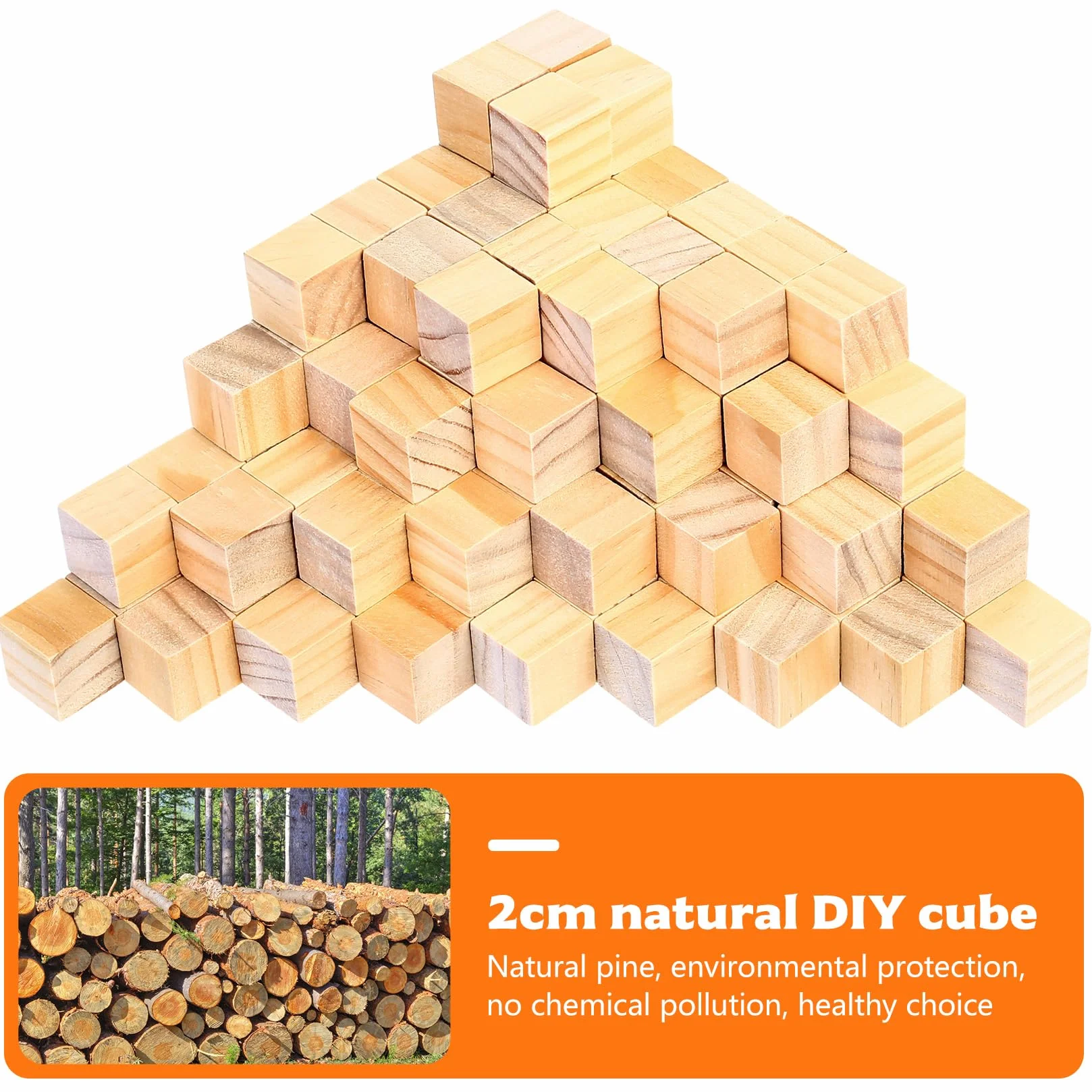 Drewniane Kostki 20mm Naturalne Kwadratowe Klocki do Rękodzieła DIY Puzzli Stempli