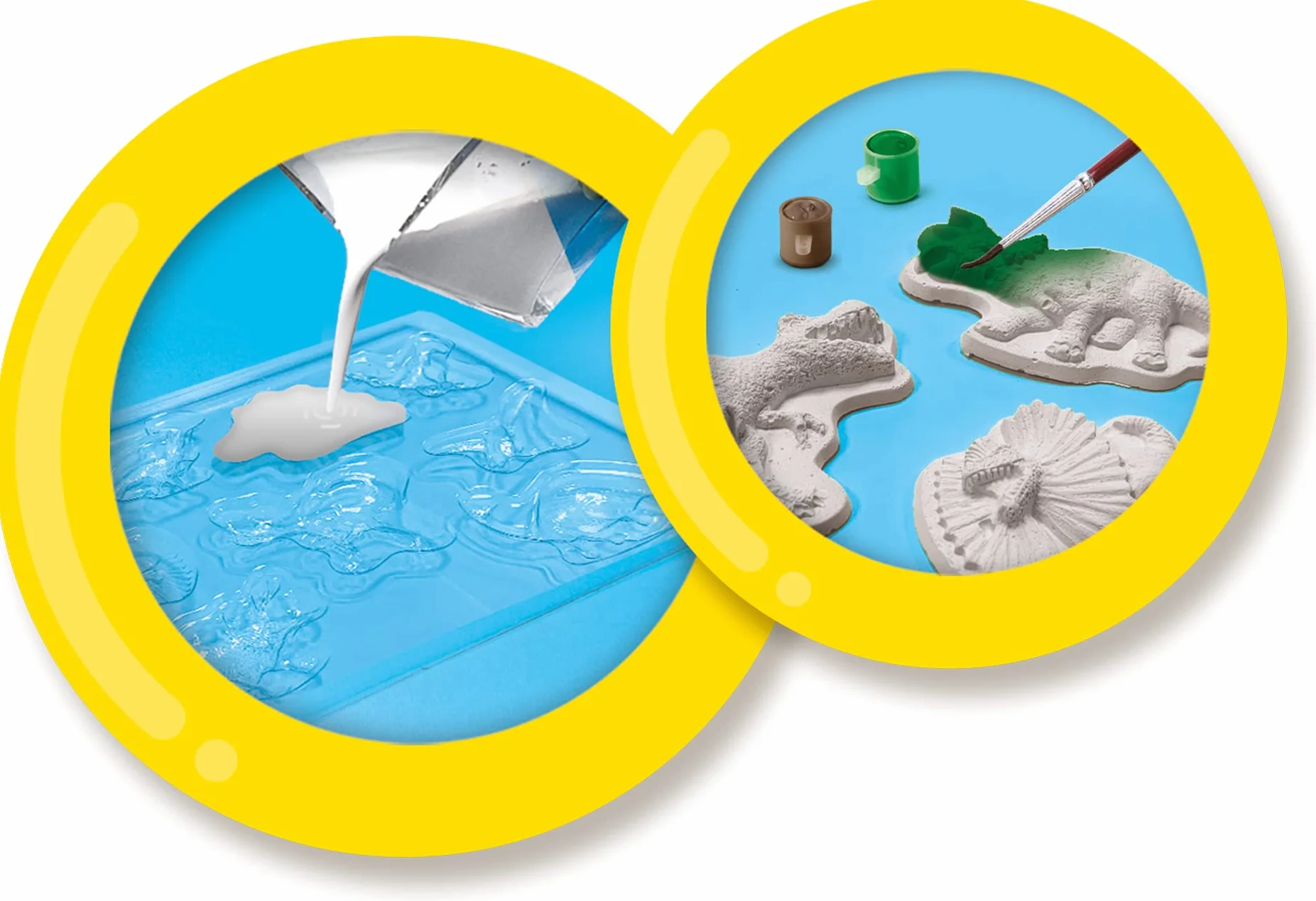 SES Creative SES zestaw do odlewania i malowania dinozaurów, gipsu i malowania, Multi