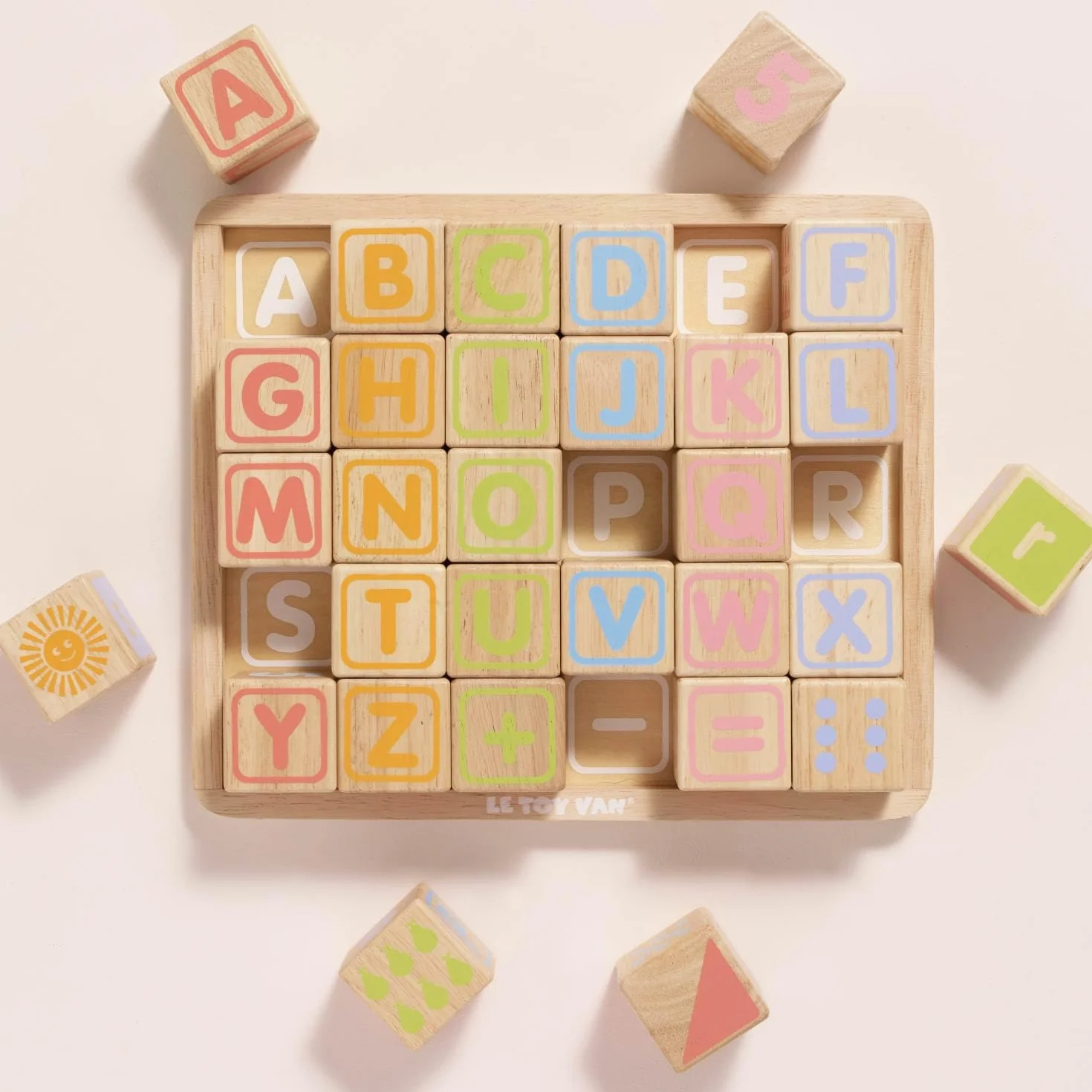 Le Toy Van Petilou Wooden Educational ABC Blocks Toy for Toddlers Babies 1 Year+