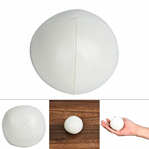 3 szt. Piłki do żonglowania PU Leather Soft Juggling Learning Ball dla początkujących Profesjonaliści Dzieci Dorośli Nauka sztuki żonglowania dla dorosłych i dzieci (biała)
