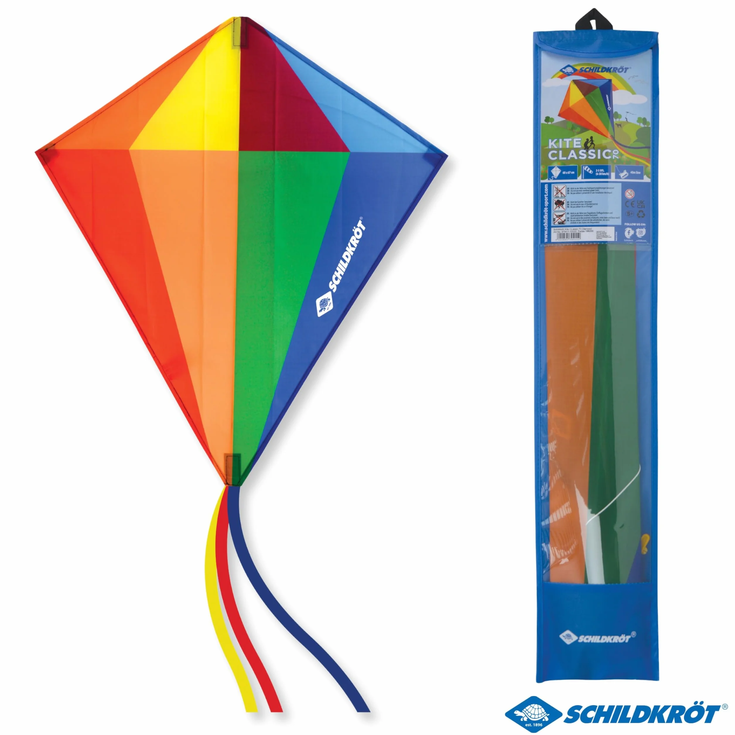 Schildkröt 970411 Classic Kite 70, wielokolorowy
