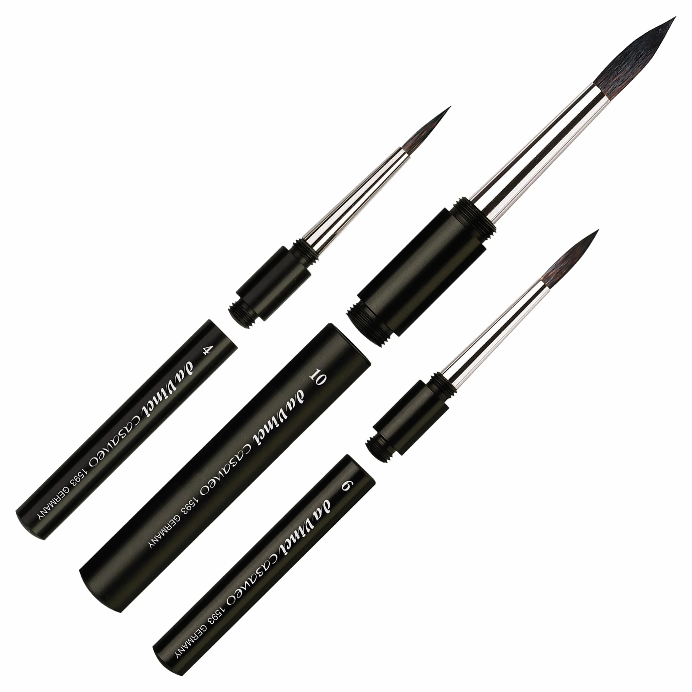 da Vinci Brushes Pędzle akwarelowe, skóra, czarne