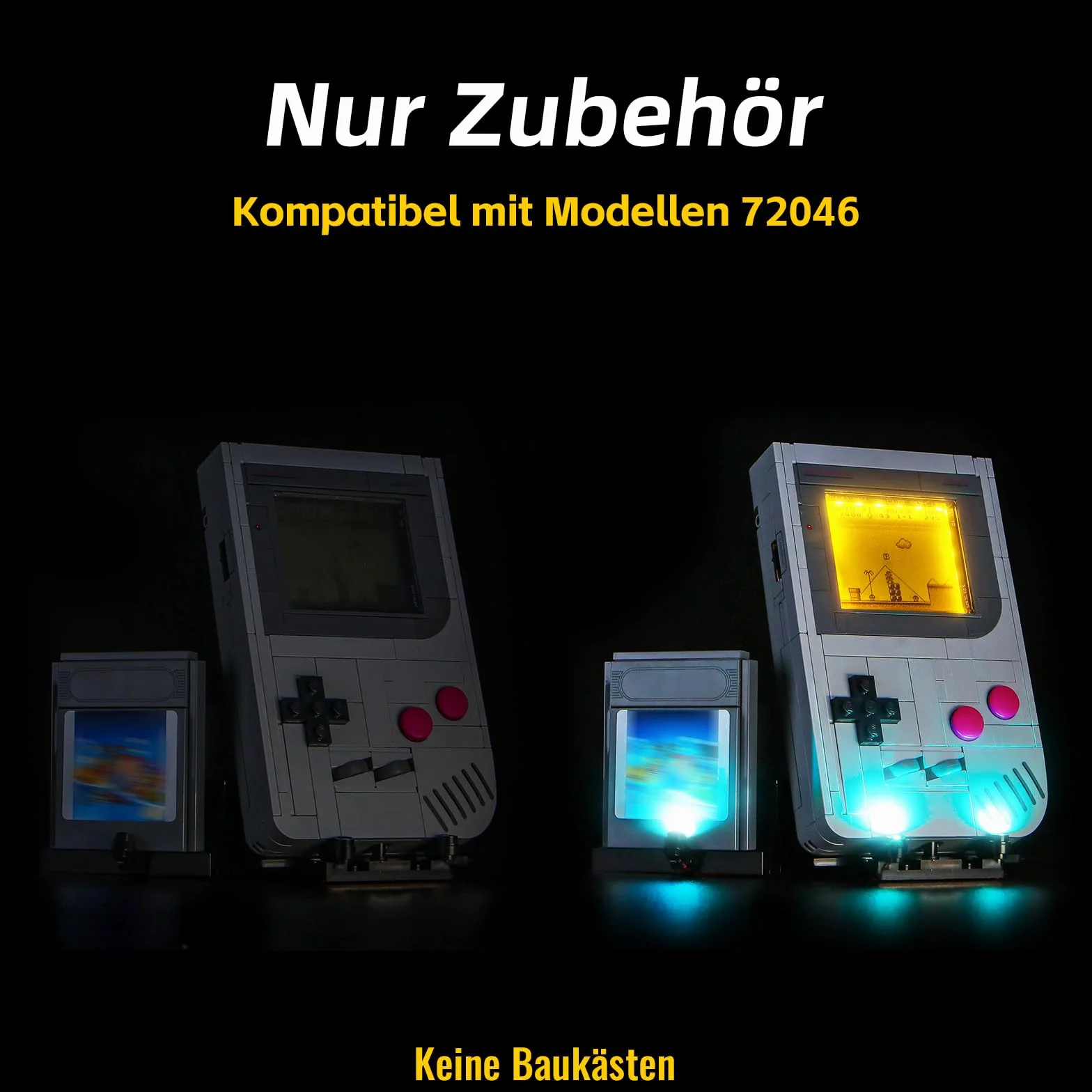 Zestaw świateł LED kompatybilny z Lego 72046 Game Boy (nie jest to model), zestaw oświetlenia dekoracyjnego, kompatybilny z klockami Lego Game Boy