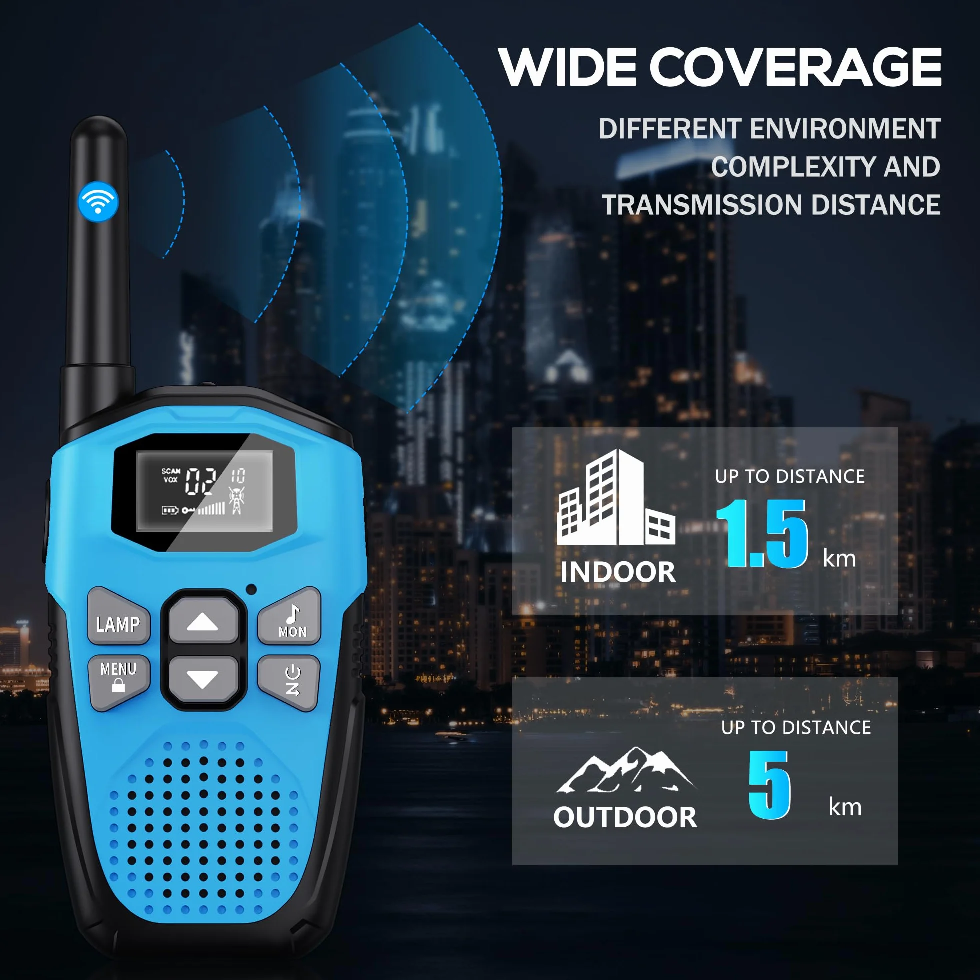 Walkie Talkie dla dorosłych o dużym zasięgu, 3 sztuki, NXGKET Akumulatorowe Walkie Talkie dla dzieci z wbudowaną baterią litowo-jonową, 16-kanałowe radio z kablem ładującym typu C, VOX, na kemping