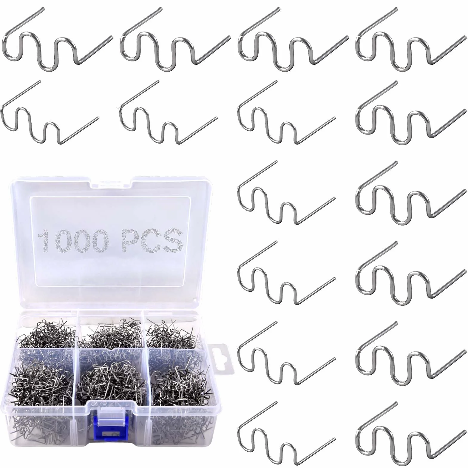 SPEEDWOX Plastikowe zszywki spawalnicze, 1000 szt., 2 rodzaje prętów spawalniczych, zszywki do naprawy gorących zszywaczy do naprawy zderzaków samochodowych, desek rozdzielczych, oprawek lamp (0,06 mm