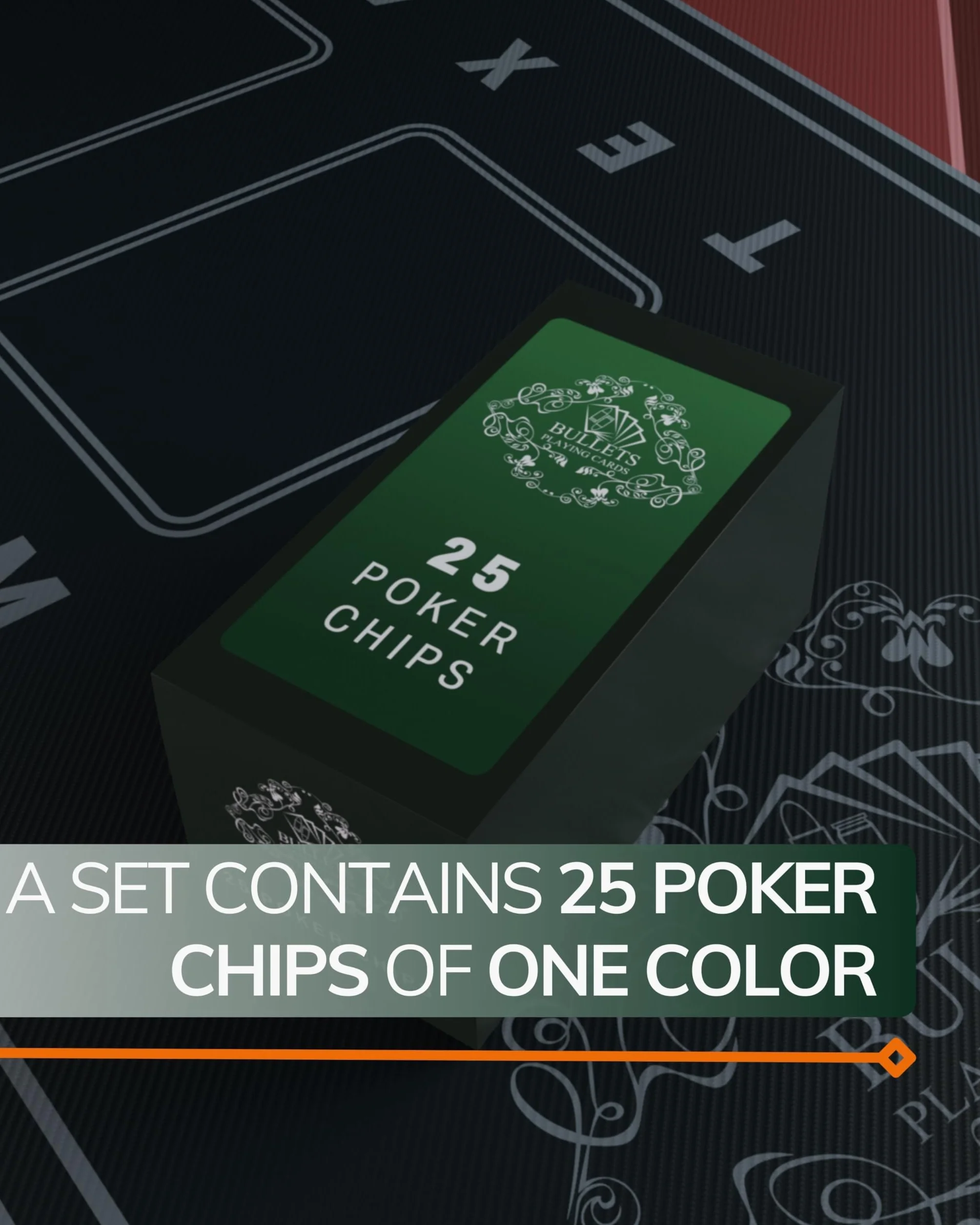 Bullets Playing Cards, 25 x Clay Poker Chips Adriana do zestawu do pokera, różne wartości, średnica 4 cm, waga 14 g (1 sztuka)
