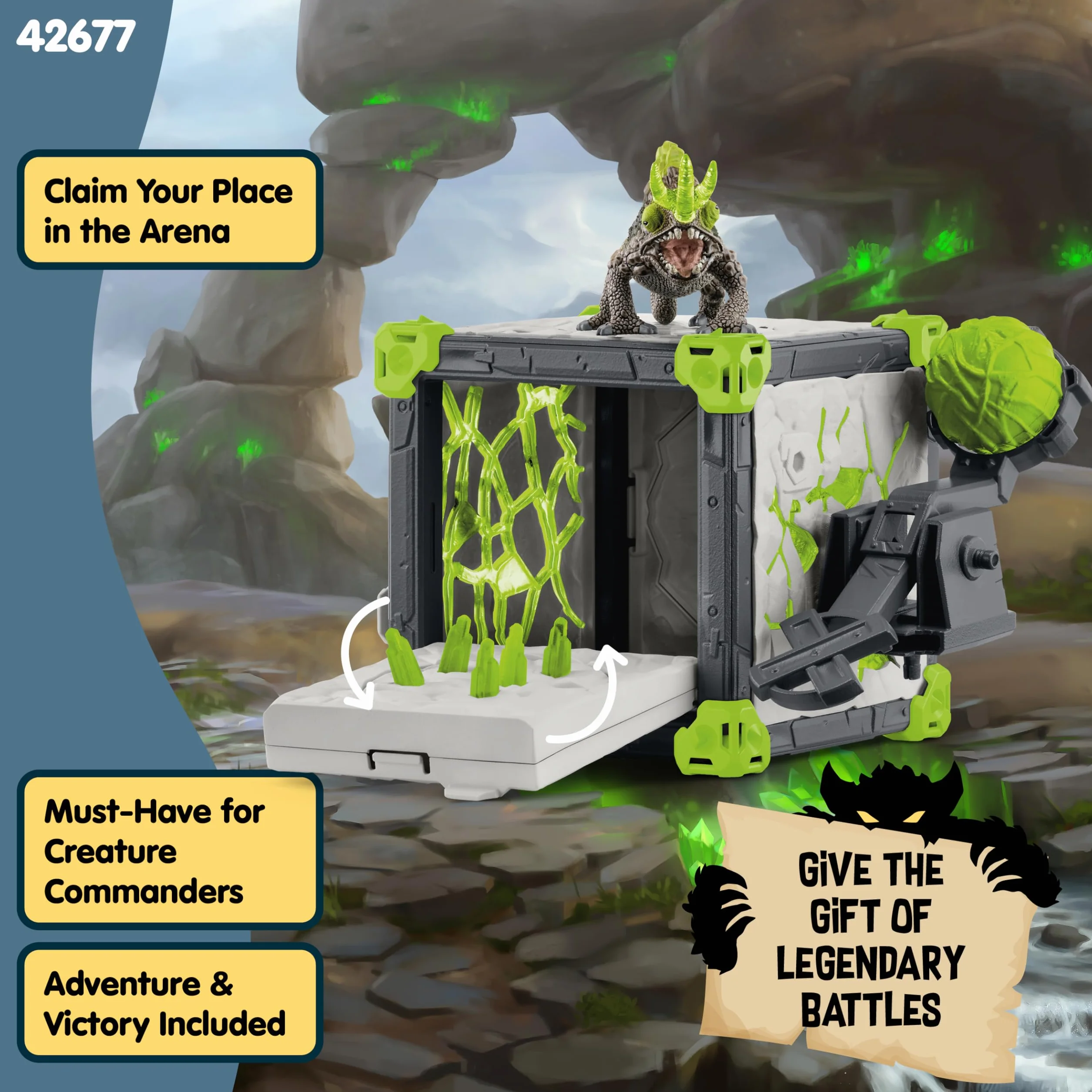 schleich 42677 Kamienny Kameleon z Jaskini Bitewnej., od 7 lat, ELDRADOR CREATURES - Zestaw do zabawy, 34 kawałki
