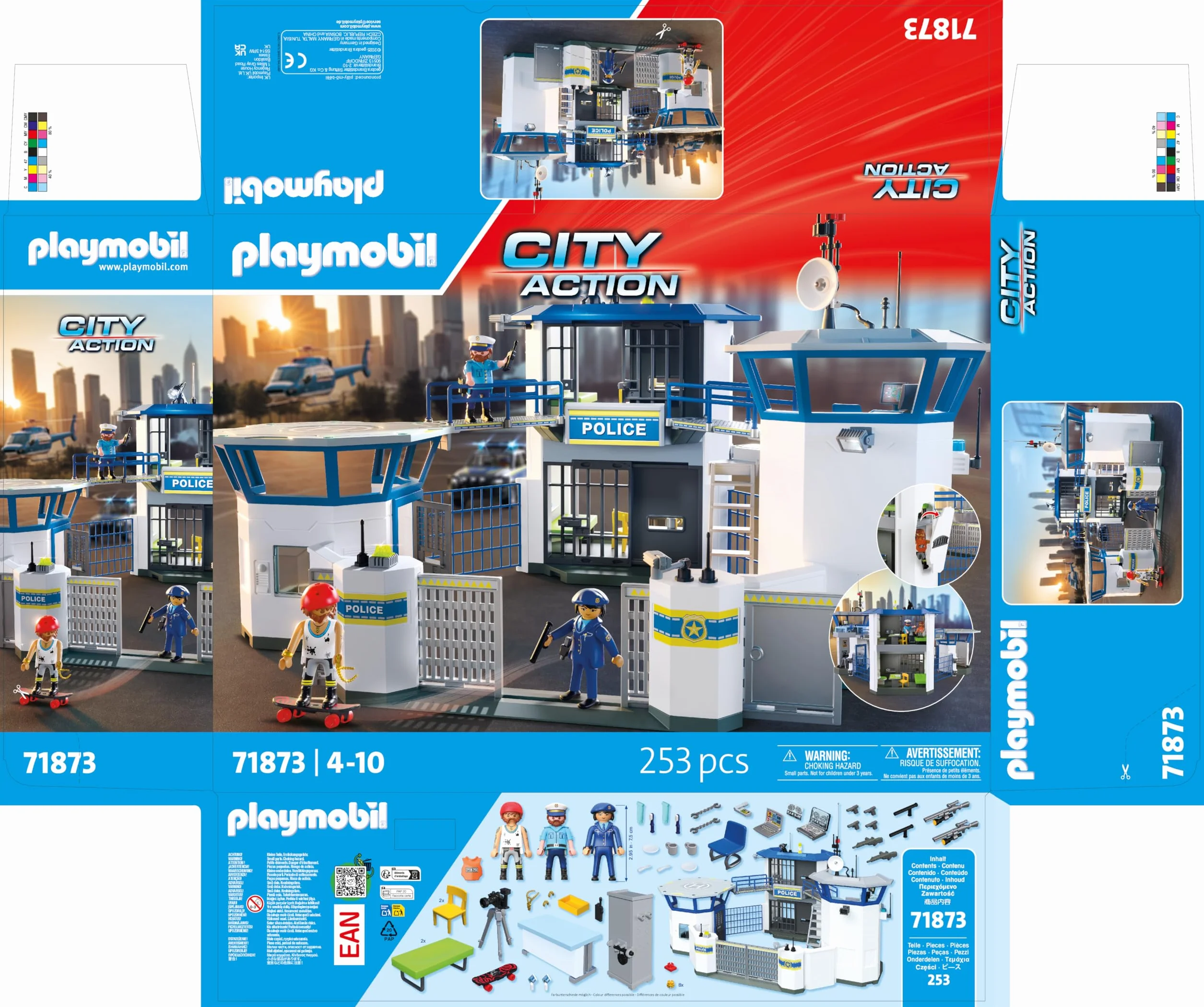 PLAYMOBIL Action Heroes 71873 - policyjne centrum dowodzenia, zabawka policyjna, zabawka przygodowa dla dzieci od 4 lat, wspiera odgrywanie ról i kreatywność, z figurkami do zabawy i akcesoriami