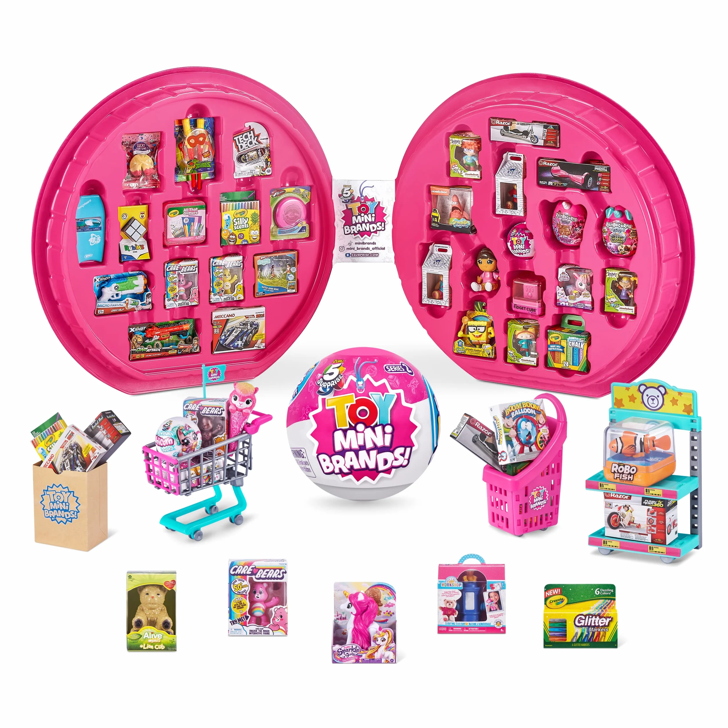Mini Brands Toy Mini Brands Series 2 etui kolekcjonerskie z 5 Minis Combo Pack (etui kolekcjonerskie + 3 kapsułki)