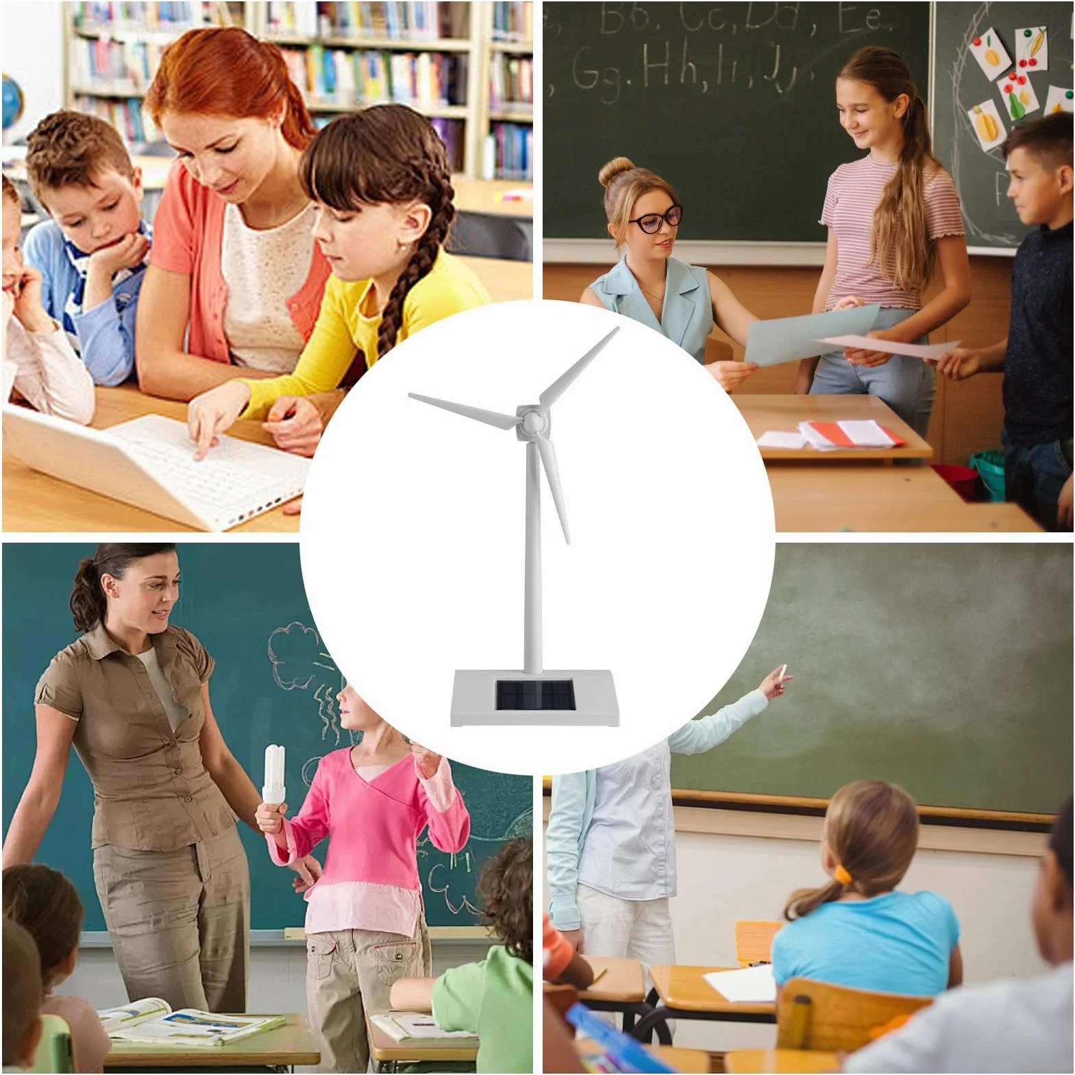 Wiatrak Solarny,Zabawka Solarna Wiatrowa,Dekoracyjne Narzędzia Edukacyjne do Pokoju Szkoły Ogrodu Tarasu | Ozdoba Do Domu Ogrodu Tarasu Podwórka I Klasa