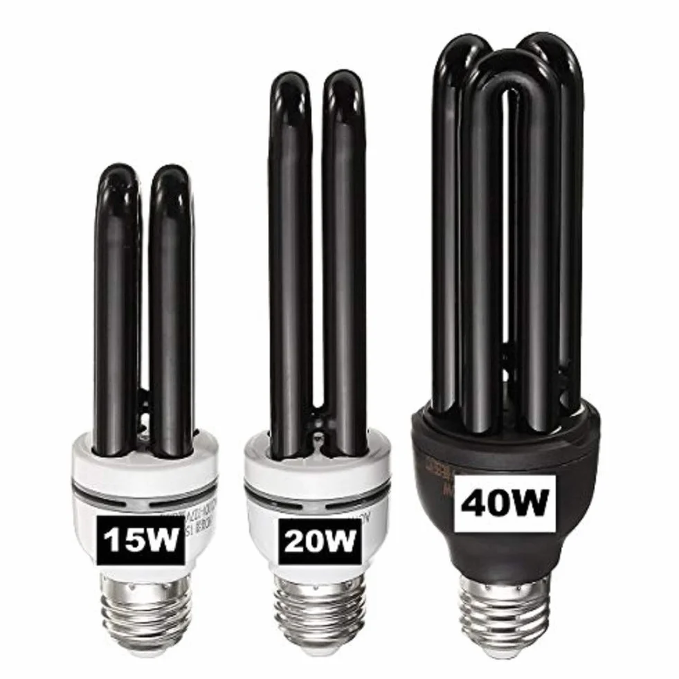 MASUNN E27 15/20/40 W czarna sterylizator UV żarówka fioletowa zabijająca zarazki moc sceniczna AC 110-127 V - 20 W