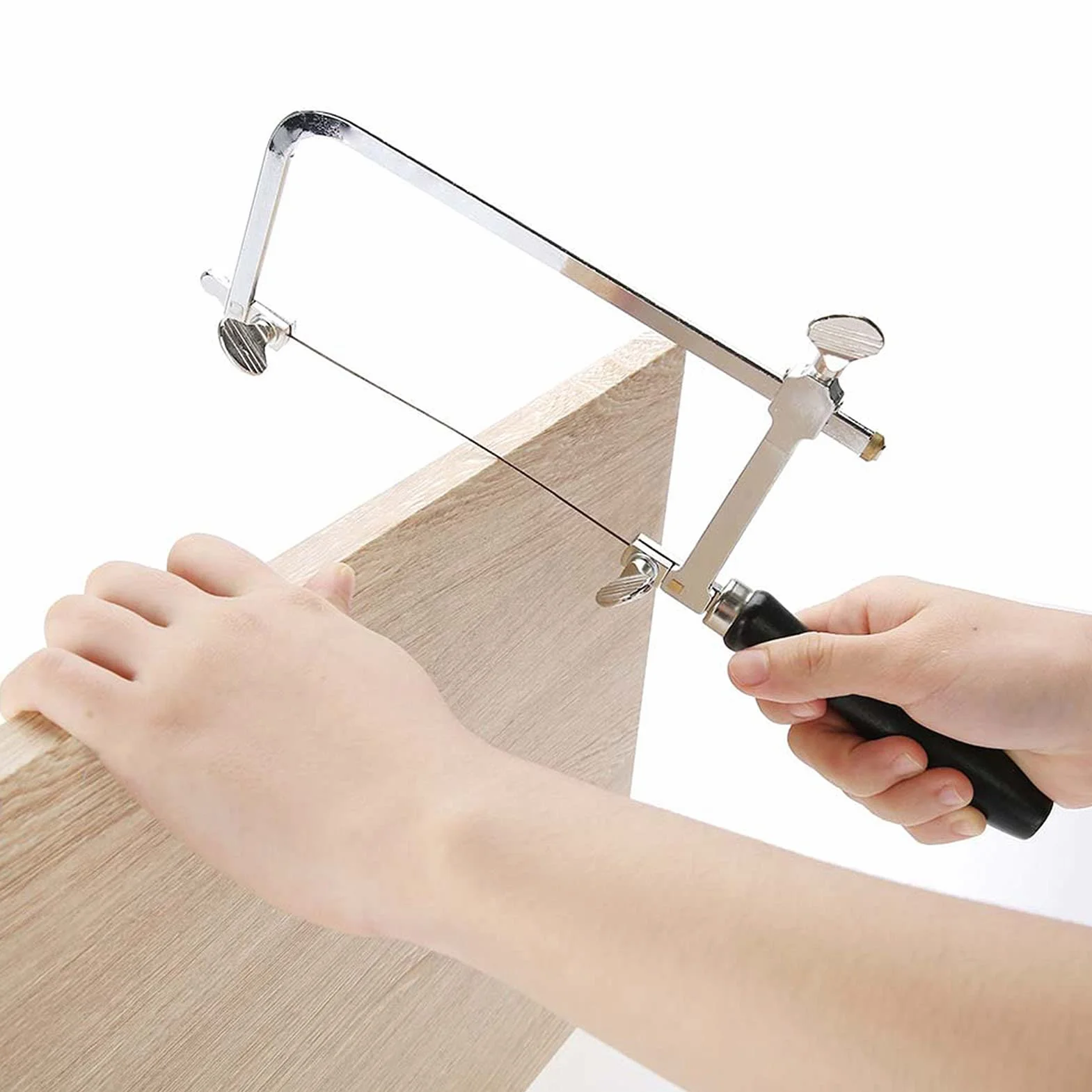 Jewlers Saw Frame, 12 Blades Jubilerzy Sawbow Saw Frame Mini Imadło Stołowe Zestaw Biżuterii z Zaciskiem Tworzenie Biżuterii DIY Narzędzie Rzemieślnicze Jubilerzy Sawbow Saw Frame Coping Saw Frame