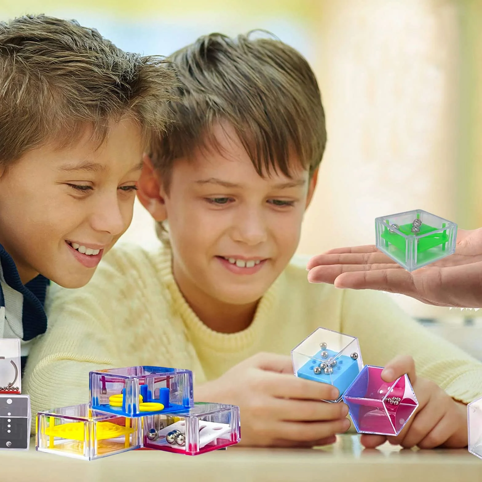 24 sztuki minigier logicznych, labirynt kostki 3D, gra zręcznościowa, łamigłówka, piłki - zabawki edukacyjne dla dorosłych i dzieci