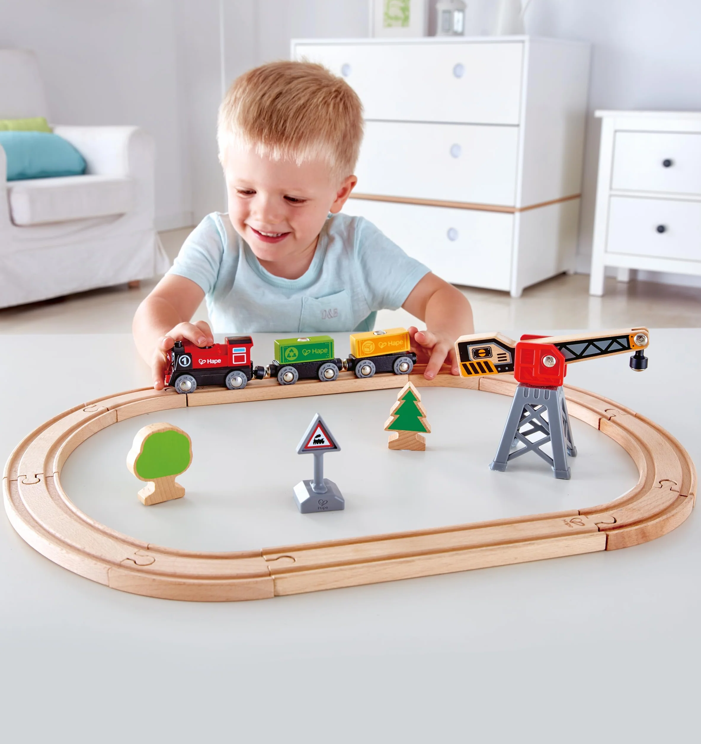 Hape Długie szyny kolarskie drewniane, 4 sztuki