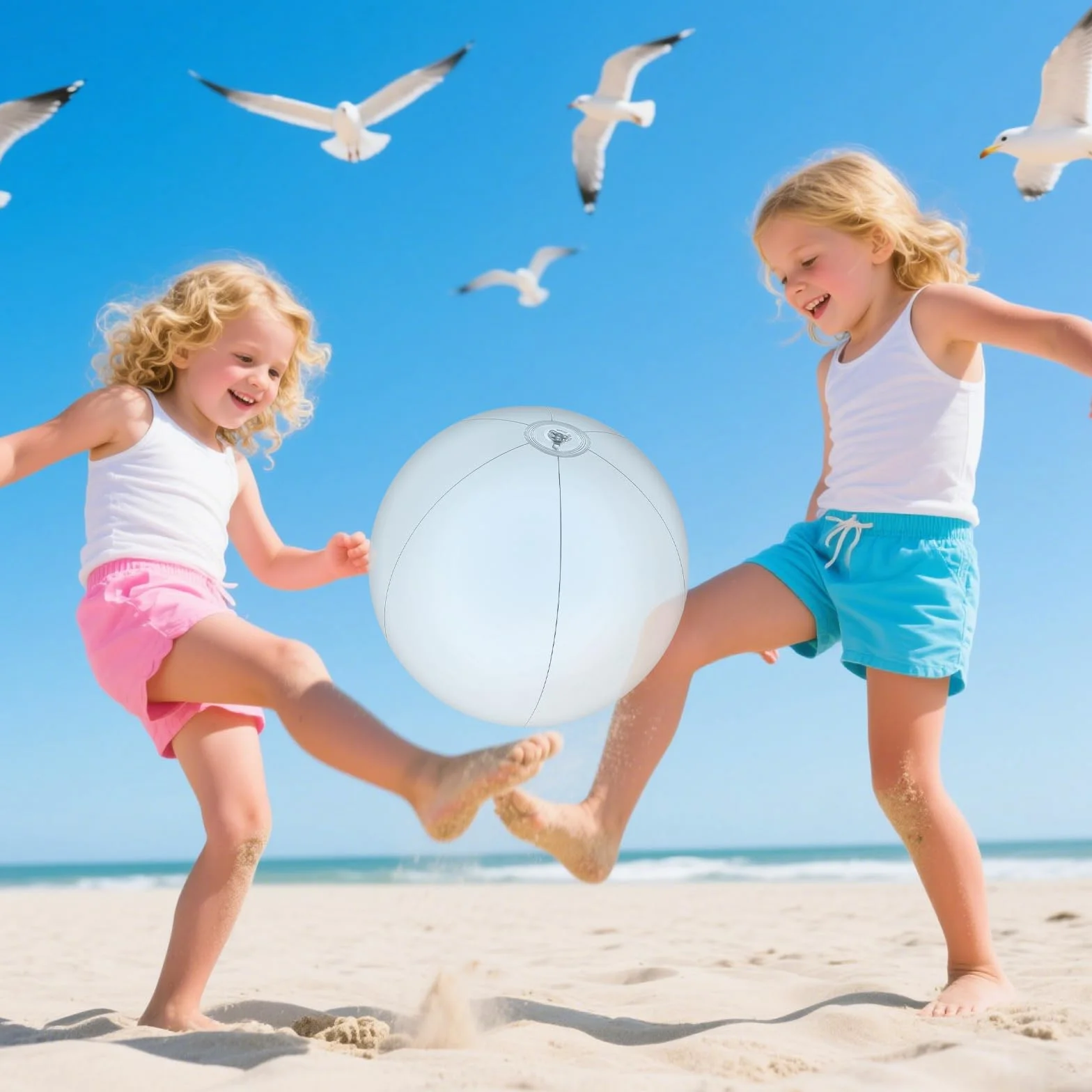 Nadmuchiwana piłka plażowa 61 cm przezroczysta 2 sztuki dla dzieci