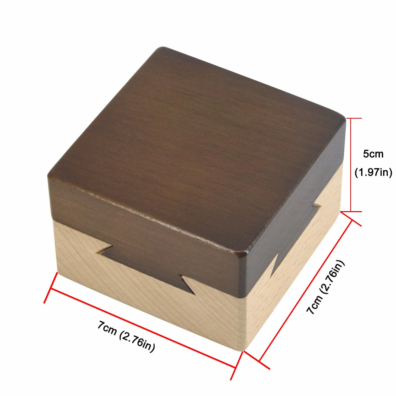 Impossible pudełko na jaskółczy ogon, drewniane puzzle 3D, magiczne szuflady, pudełko na biżuterię z sekretną przegródką, dla dorosłych (kolor brązowy)