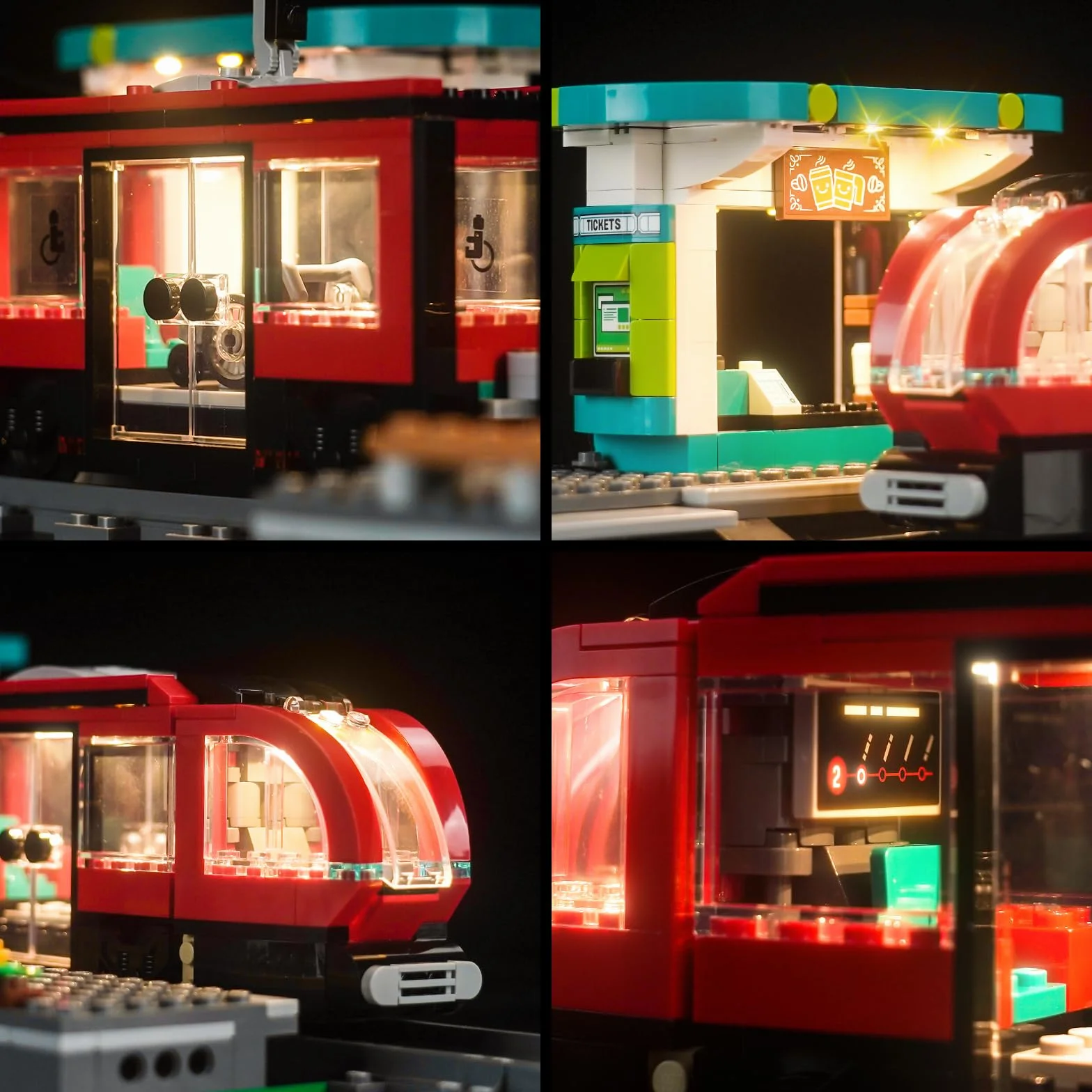 Zestaw lampek LED kompatybilny z Lego Downtown Streetcar i Station (bez modelu), dekoracyjne oświetlenie tramwaju 60423 City z przystankiem zabawkowym kreatywnym
