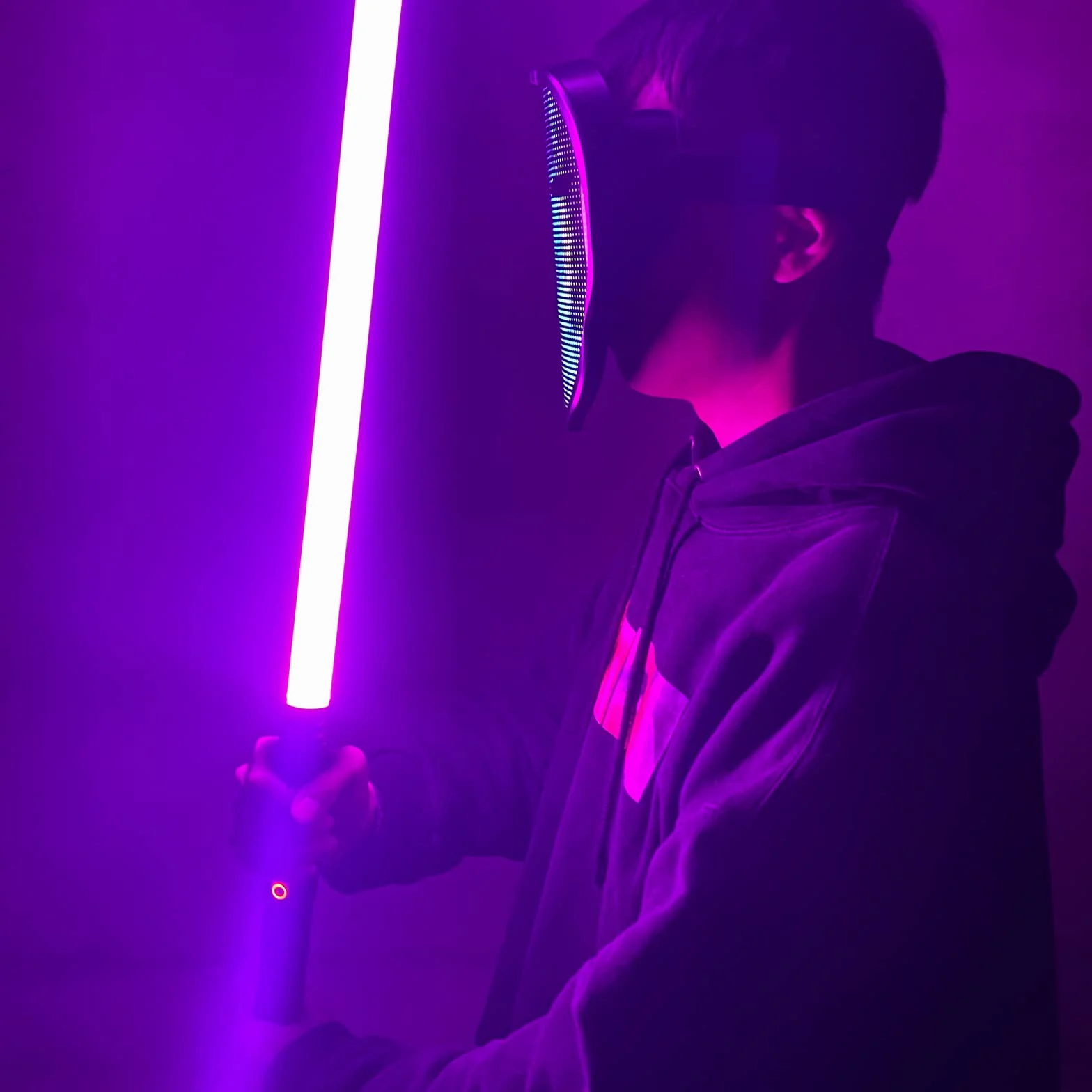 Miecz Świetlny LED FX 7 Kolorów Metalowa Rączka Prezent Dzieci Halloween