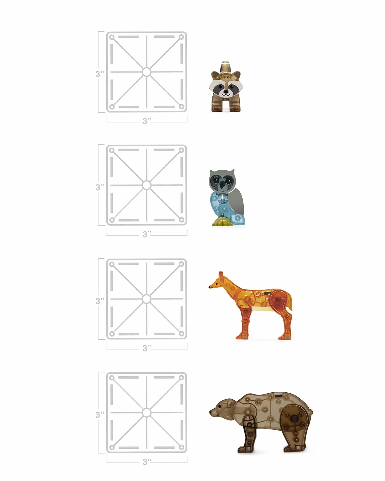 Magna-Tiles Forest Animals zestaw 25 szt.