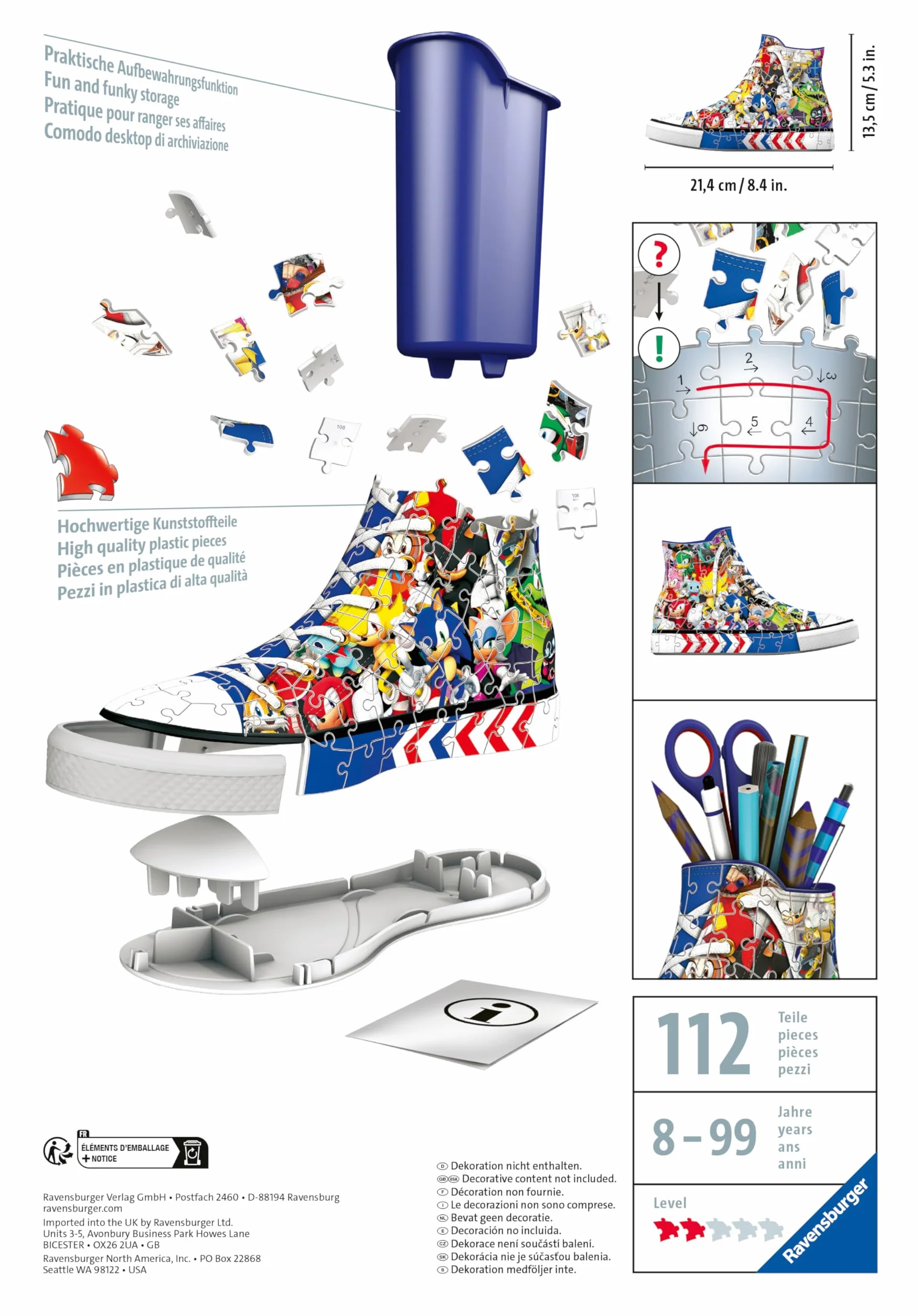 Ravensburger Puzzle 3D Trampek Sonic