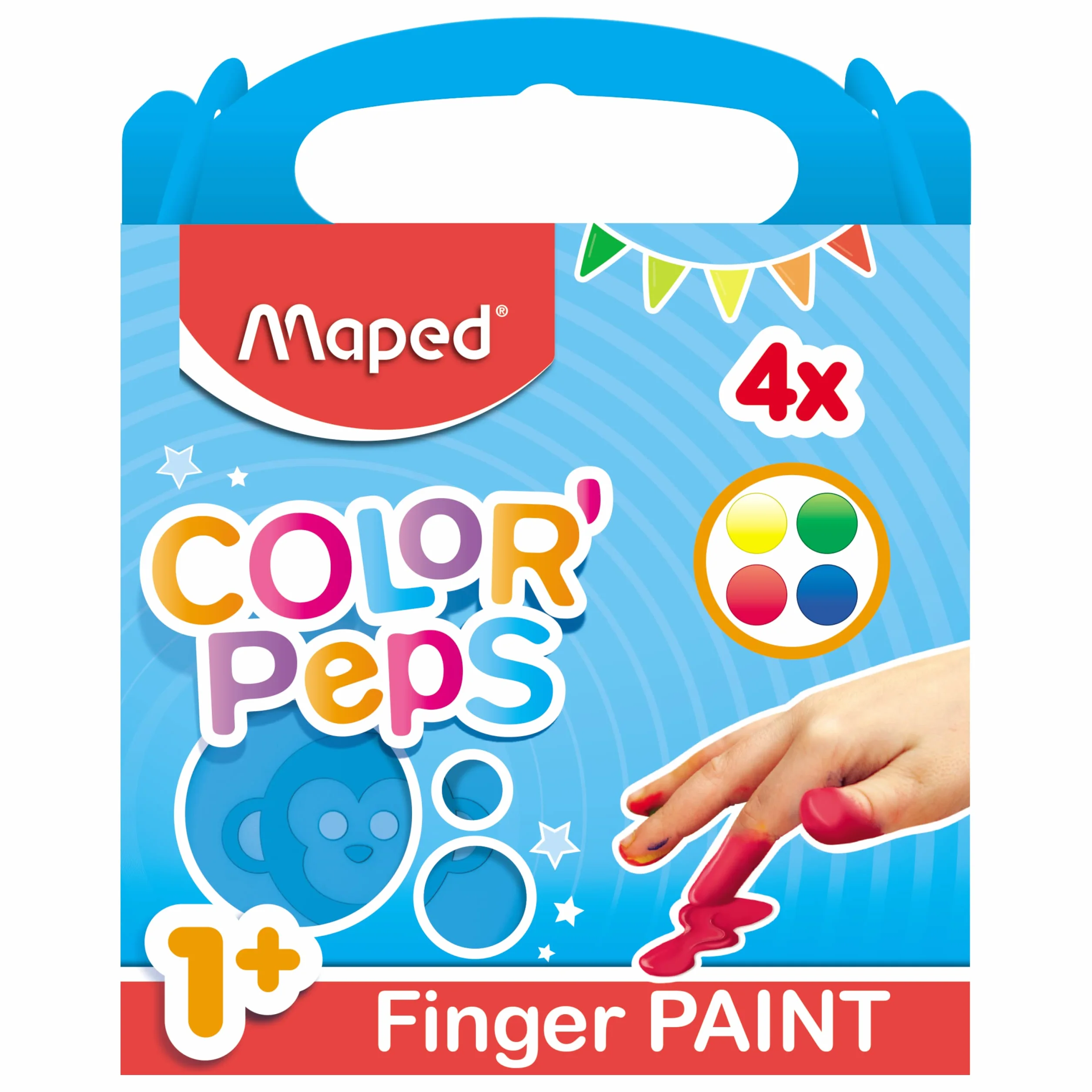 Maped Color'Peps 4 słoiki farb do malowania palcami 80 g dla dzieci od 1 roku życia