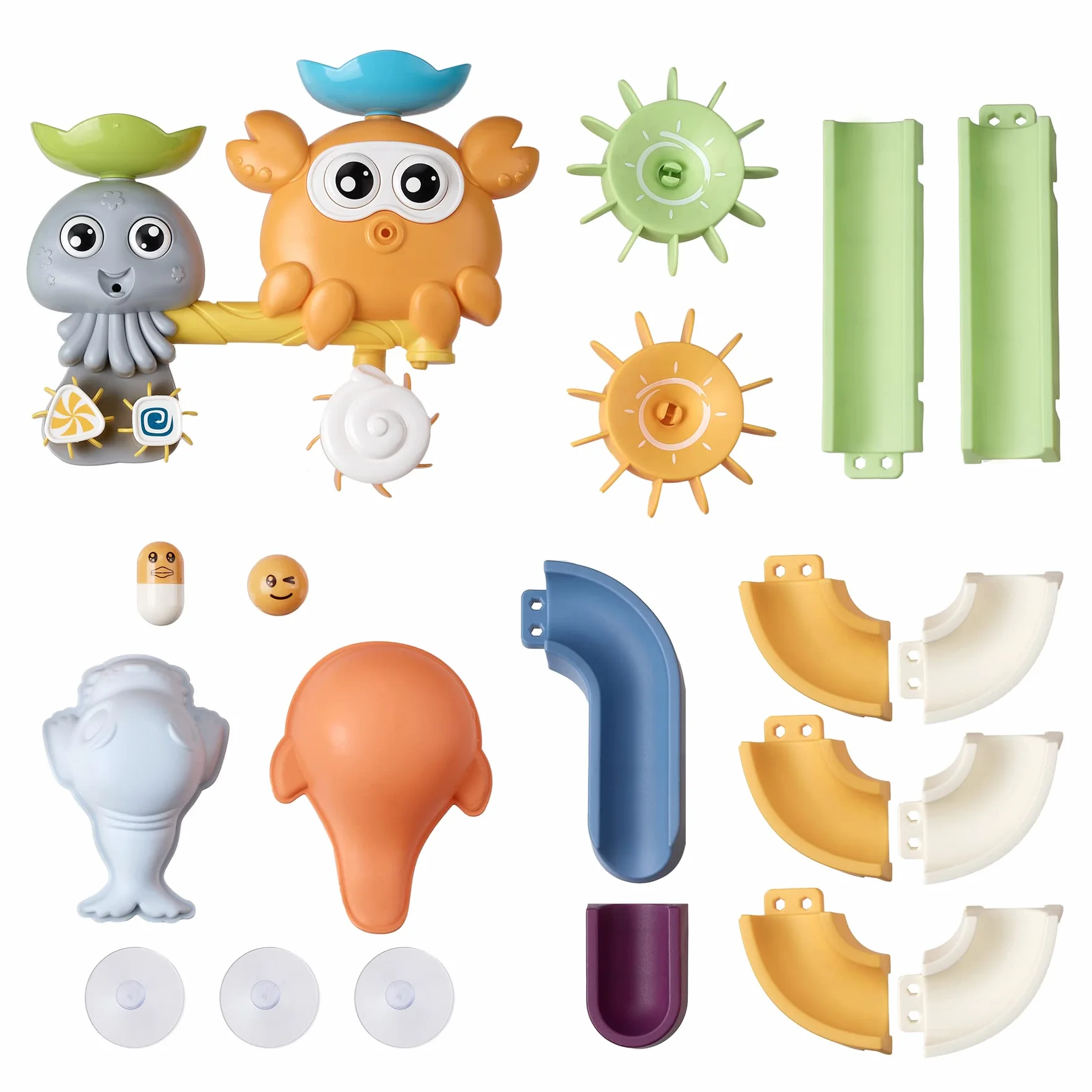 OR OR TU Zabawki do kąpieli dla dzieci , Toddler Kids Zabawka do kąpieli z przyssawkami Zabawka do kąpieli Slide Track, Młyn wodny Obracające się zabawki wodne Baby Bath Shower Swimming Toys