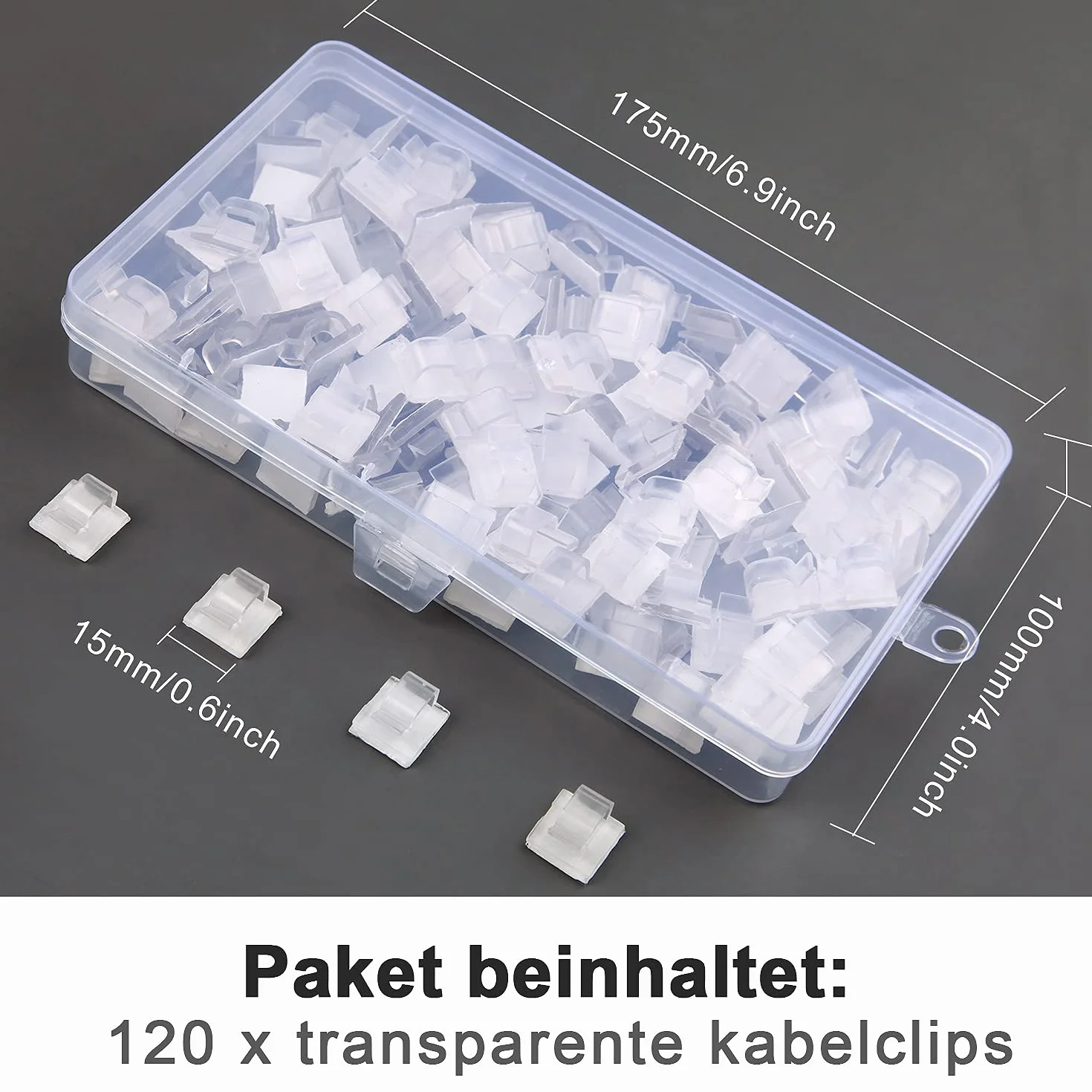 RYCHUI 120 sztuk uchwytów na kabel, organizator na kabel, klipsy do kabli