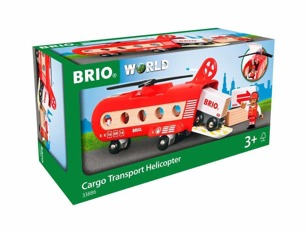 Brio 63388600 Helikopter Transportowy (63388600) Bezpieczna Zabawka Dla Dzieci Powyżej 3 Lat