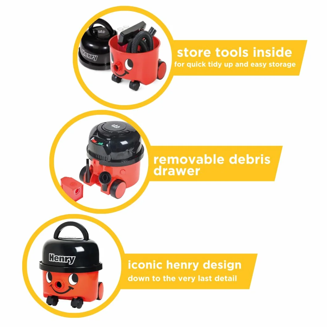 Casdon Henry Vacuum Cleaner. Toy Vacuum Cleaner For Children Aged 3+. Looks And Works Just Like The Real Thing Single(23.2 x 21.2 x 22.8 cm)