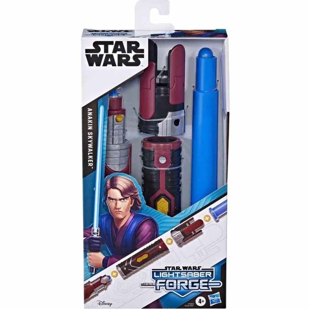 Star Wars Lightsaber Forge, miecz świetlny Anakin Skywalker z niebieskim ostrzem, możliwość personalizacji, dla dzieci od 4 lat