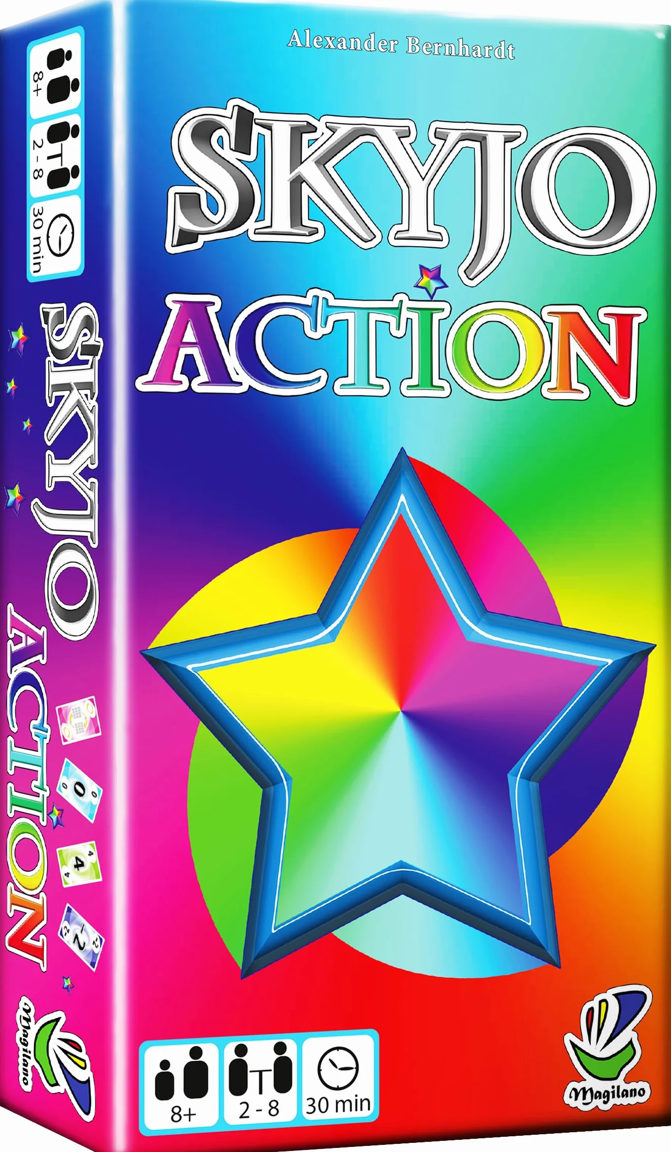 SKYJO Action de Magilano - ekscytująca gra karciana na zabawne i zabawne wieczory z grami z przyjaciółmi i rodziną.