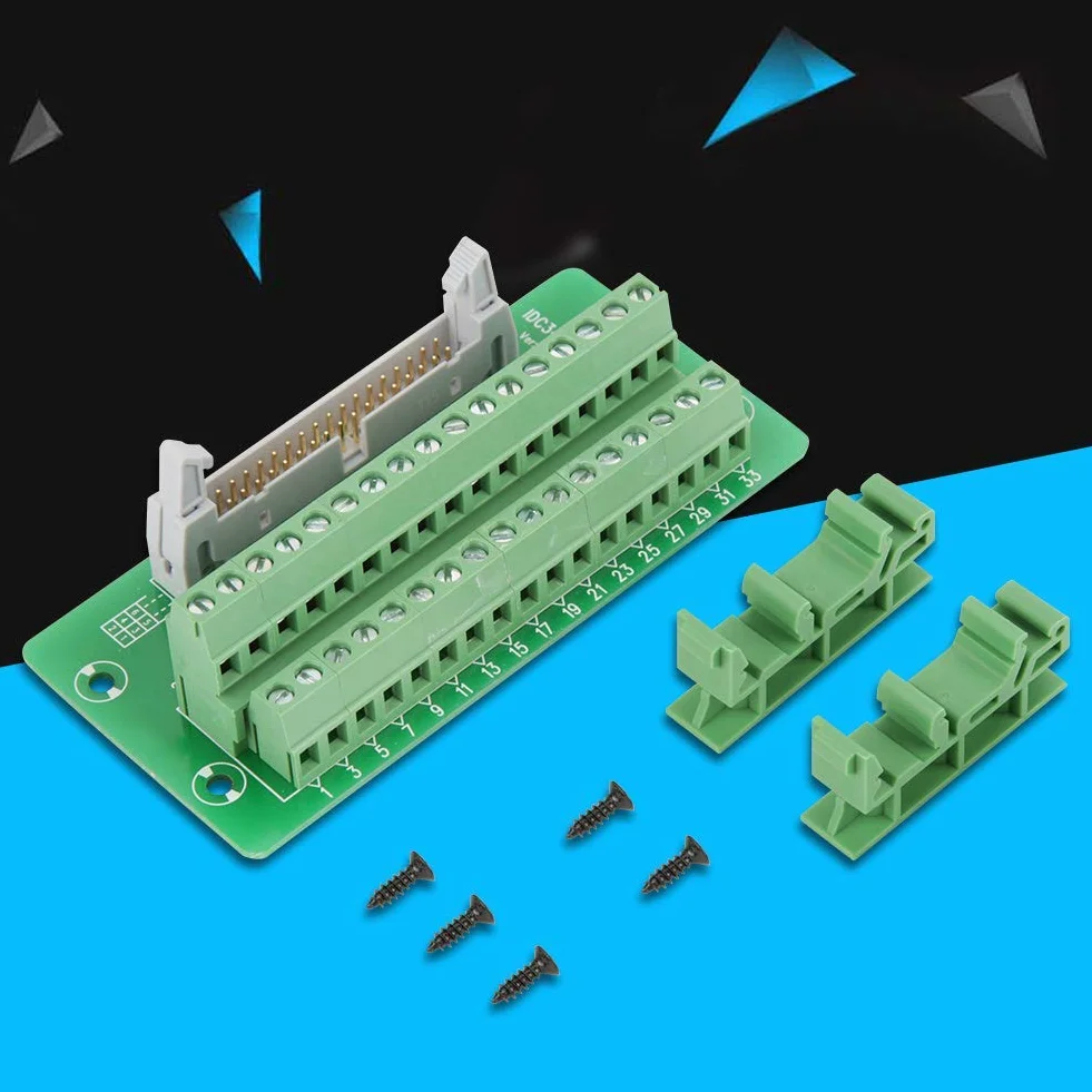 IDC34P 34Pin Steckerleiste Breakout Board Terminal Block Stecker PLC Schnittstelle mit Halterung PCB träger.