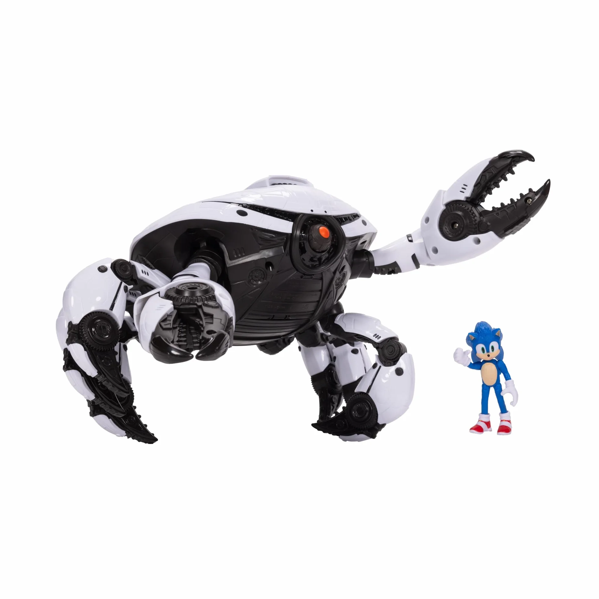 Sonic Movie 3 Crab Mech Battle Playset z figurką Sonic the Hedgehog 3 6,3 cm, oficjalnie licencjonowana zabawka kolekcjonerska z pazurami, ruchomymi nogami, przedłużającymi oko, idealna zabawka Sonic