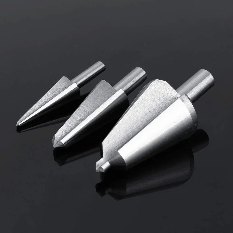 3-częściowy zestaw wierteł stopniowych HSS 16-30,5 mm / 5-20 mm / 3-14 mm wiertło stożkowe wiertło do stali szlachetnej metal drewno tworzywo sztuczne