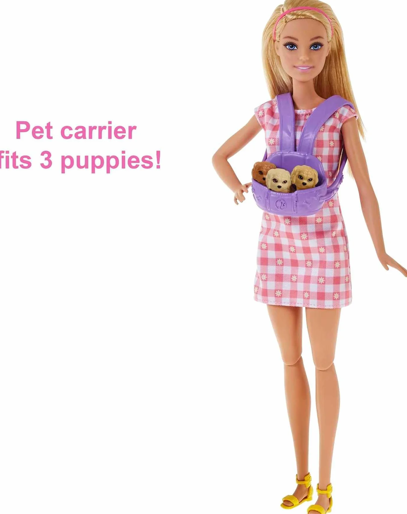 Barbie Narodziny piesków Zestaw do zabawy z lalką Barbie blondynką (29 cm), psią mamą z funkcją, 3 szczeniaczkami i akcesoriami do opieki, prezent dla dzieci od 3 do 7 lat, HCK75