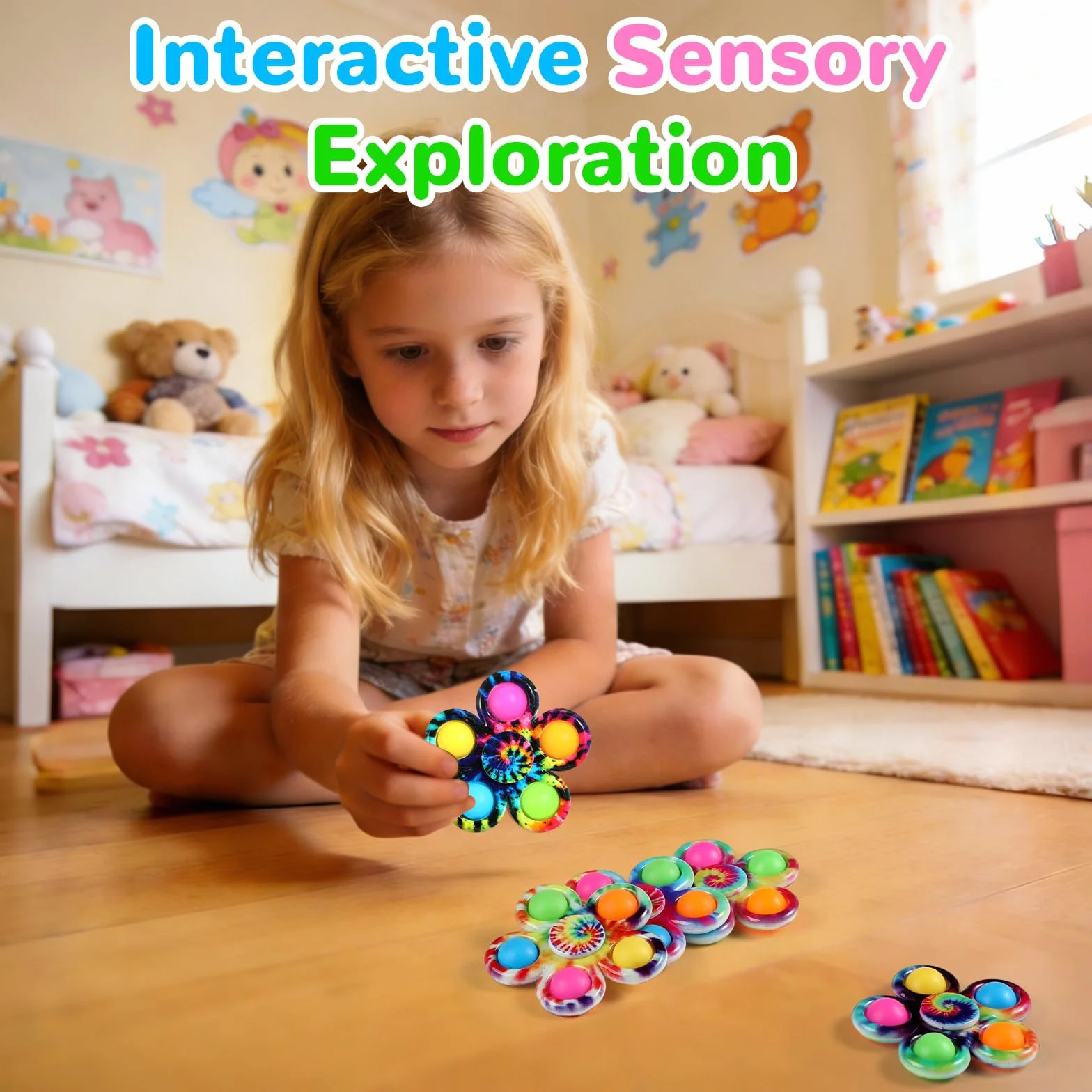 SCIONE Pop Fidget Spinner Toys 4-pak, upominki na imprezę, Boże Narodzenie, zabawki fidget, zestaw zabawek sensorycznych dla dzieci, proste, ADHD, odprężające, ręczne błystki