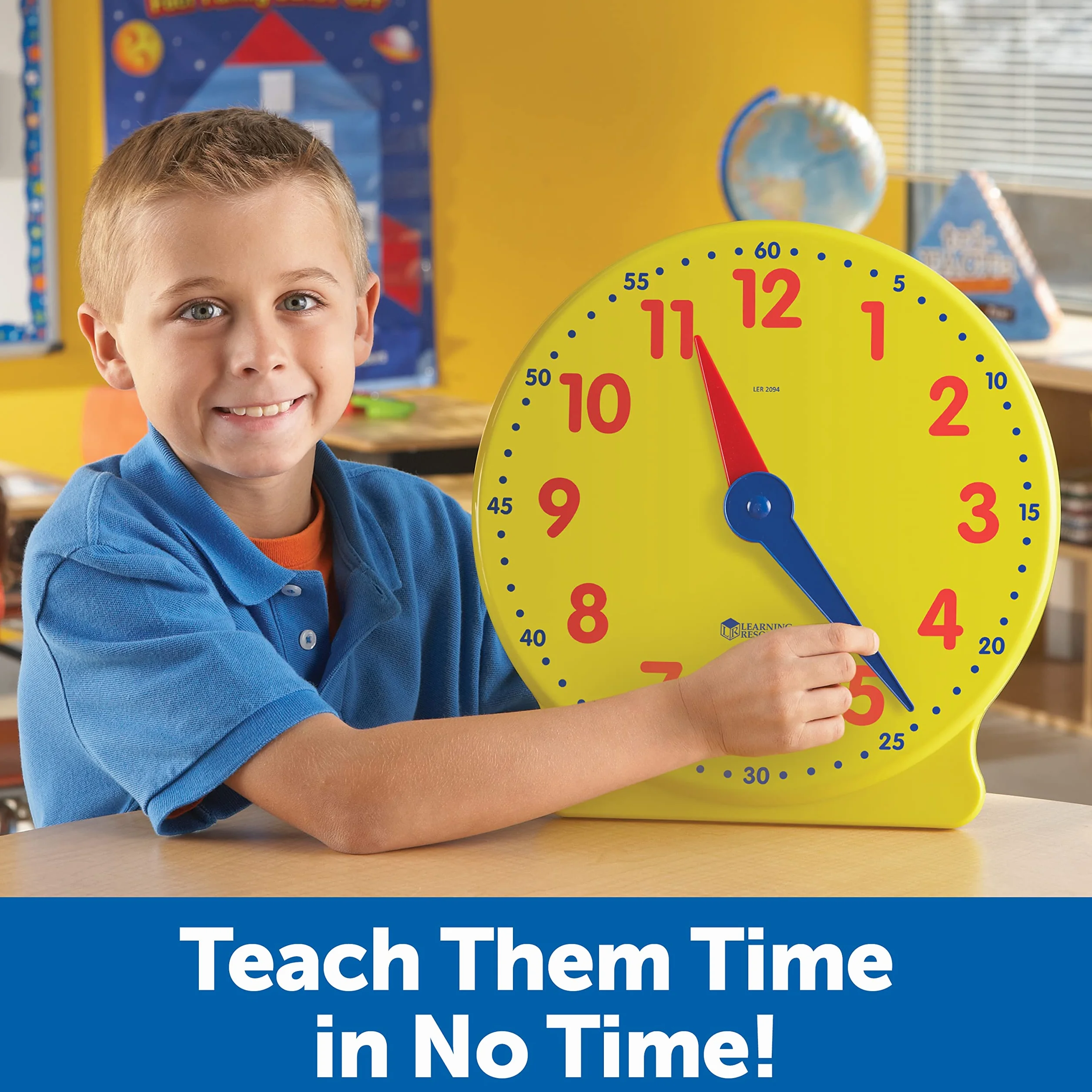 Learning Resources Big Time 12 godzin Demonstracja Uczenie sie Zegar, 33 cm Srednica