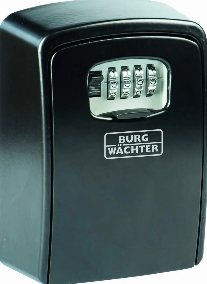 BURG-WÄCHTER Sejf na klucz z szyfrem czterocyfrowym do użytku zewnętrznego i wewnętrznego, Bezpieczny, Duży, Montaż ścienny, Key Safe 40 SB, Czarny