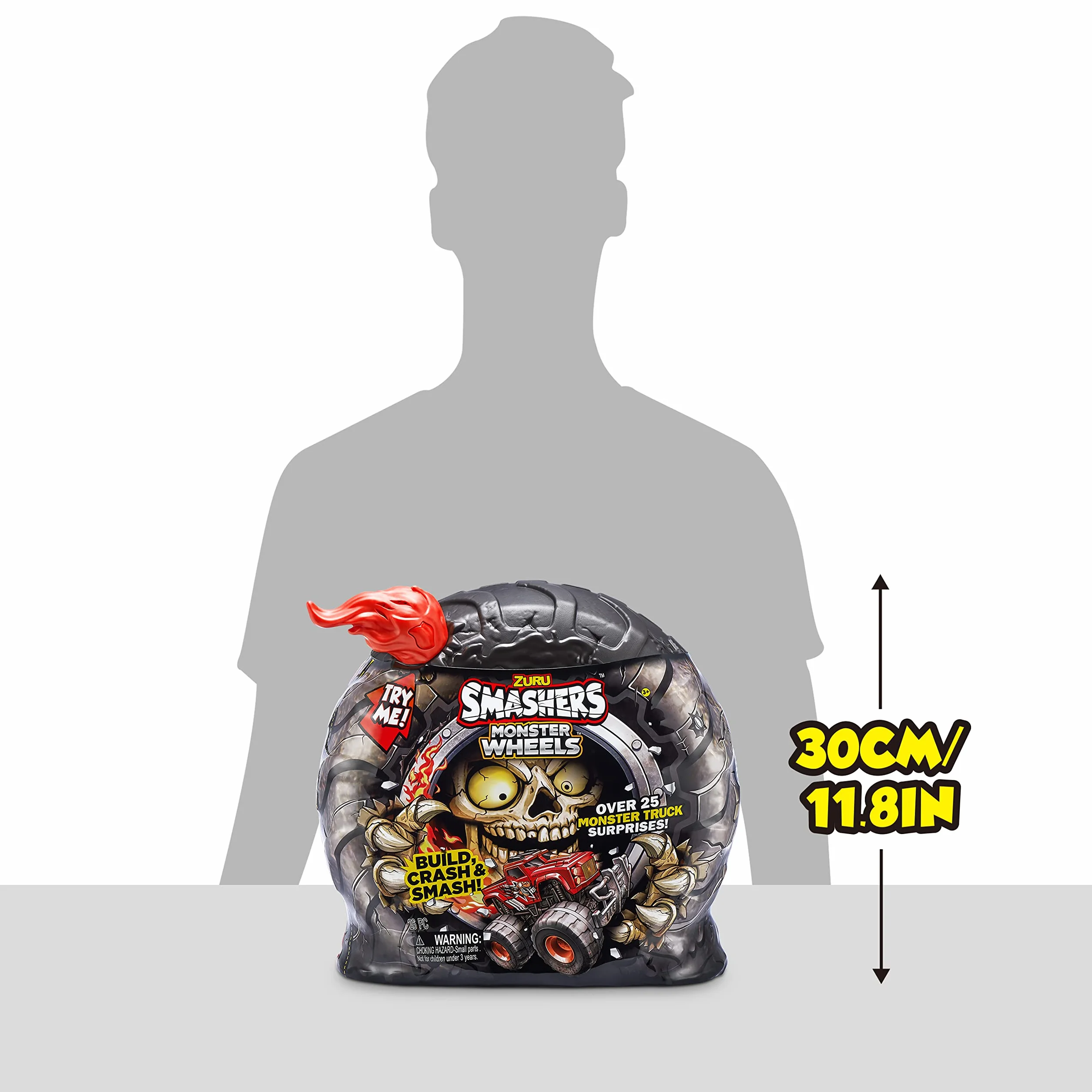 Smashers Monster Truck Surprise od ZURU, Shark Speedster, Boys, z 25 niespodziankami, kolekcjonerskie odkrycie niespodzianki Monster Truck (Shark Speedster)