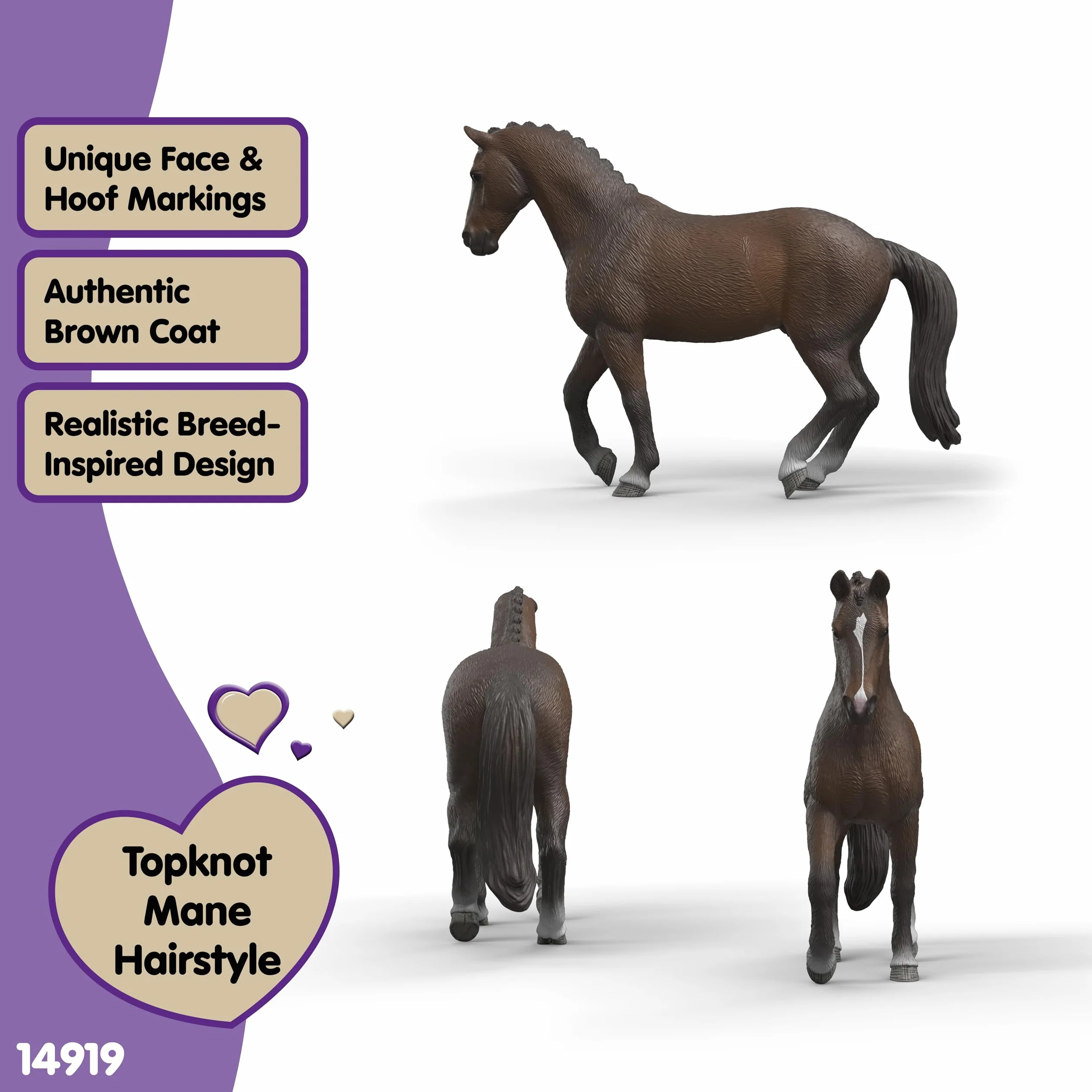 schleich HORSE CLUB | KWPN Wałach 14919 | szczegółowy koń | Prezent dziewczynkom i chłopcom | Dekoracja i kolekcjonerska figurka | Zabawki koni od 5 lat | 14 x 4 x 11 cm