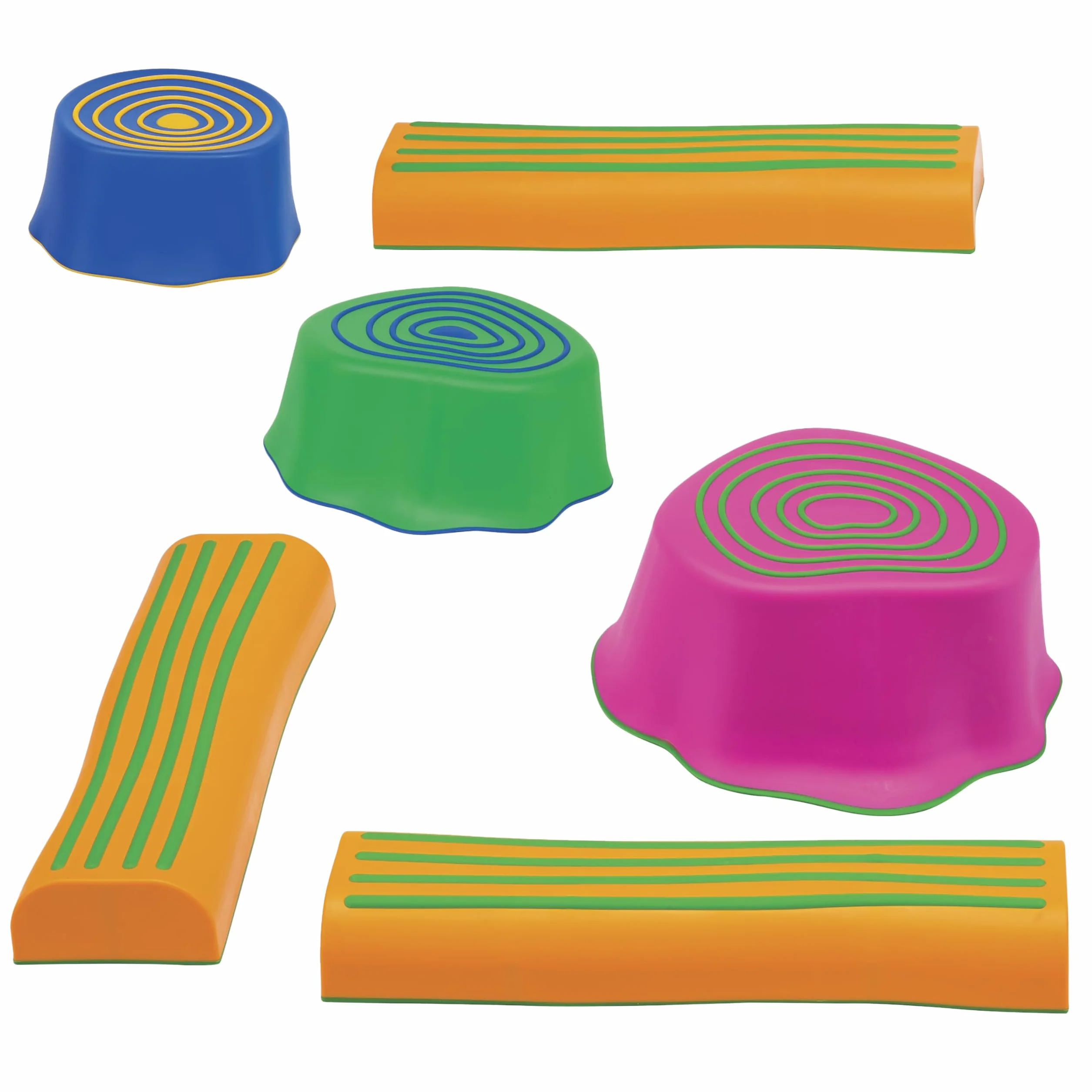edxeducation Step-a-Trail - 6 Piece Backyard Obstacle Course for Kids - Indoor and Outdoor - Build Coordination and Confidence - Physical and Sensory Play