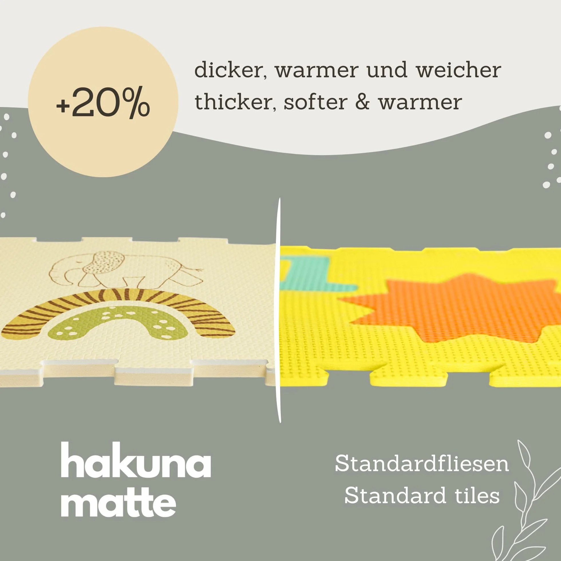 Hakuna Mata mata do puzzli dla niemowląt 0,9x0,9m 9 paneli 30x30cm ze zwierzętami