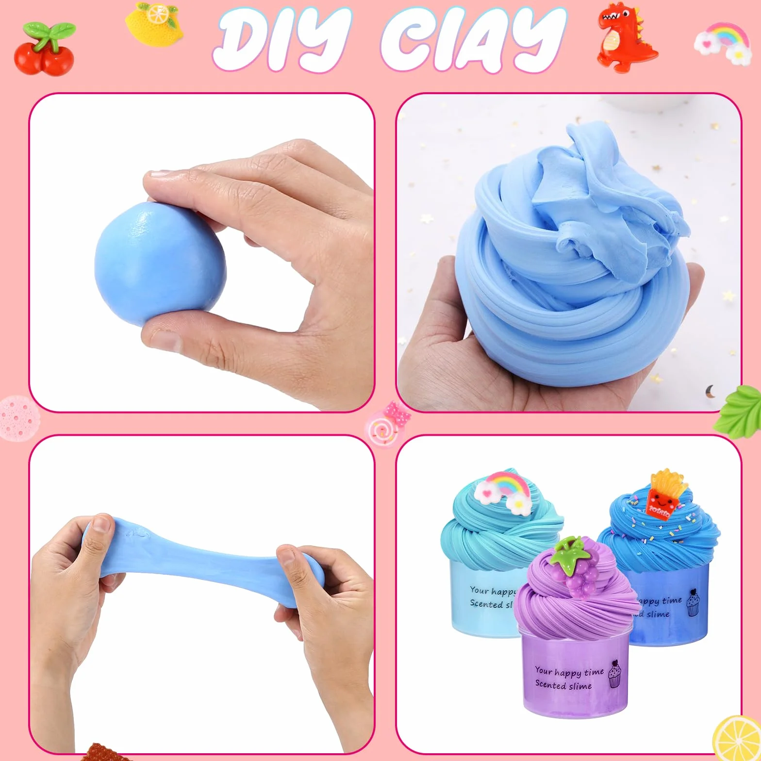 Zestaw Fluffy Slime, 12 sztuk, puszysty masło, slime, zestaw do samodzielnego wykonania, zawiera puszysty śluz chmury, śluz dla dzieci, na imprezę, prezent urodzinowy