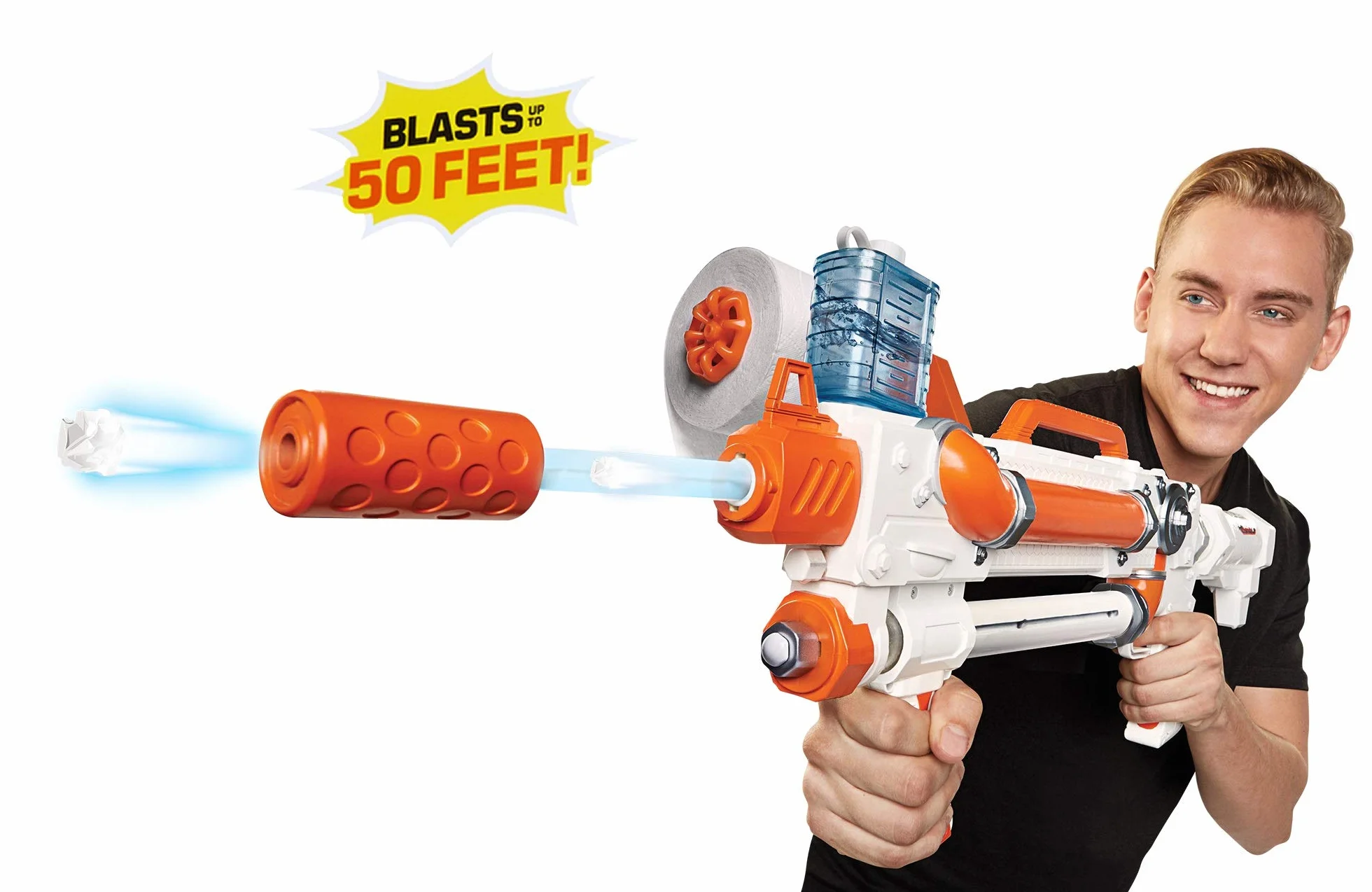 Papier toaletowy Blaster, sztorm, Toy Blaster strzela szybko ogień TP Spitballs do 15 m - wykorzystuje prawdziwy papier toaletowy! Super zabawny prezent dla dzieci, nastolatków, studentów, tatusiów,