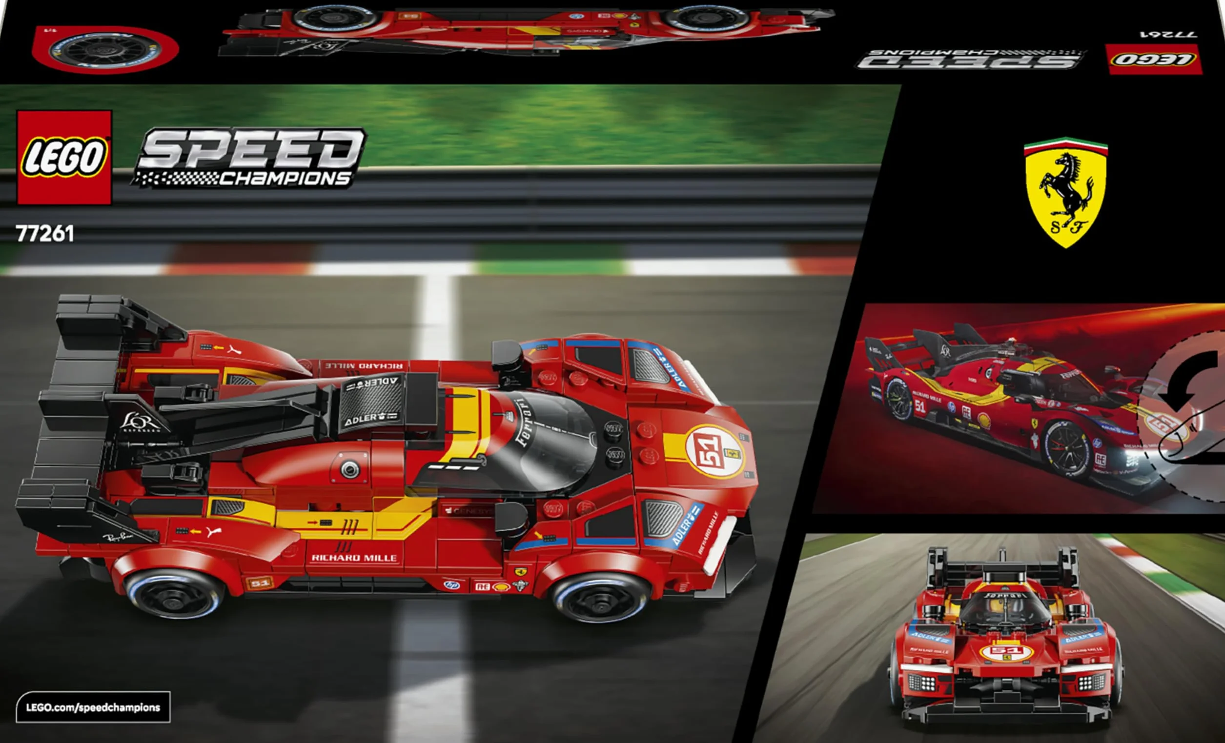 LEGO Speed Champions Ferrari 499P, zabawka konstrukcyjna dla chłopca lub dziewczynki, zestaw z zabawkowym samochodem dla dzieci, pomysł na prezent dla 9-latka 77261
