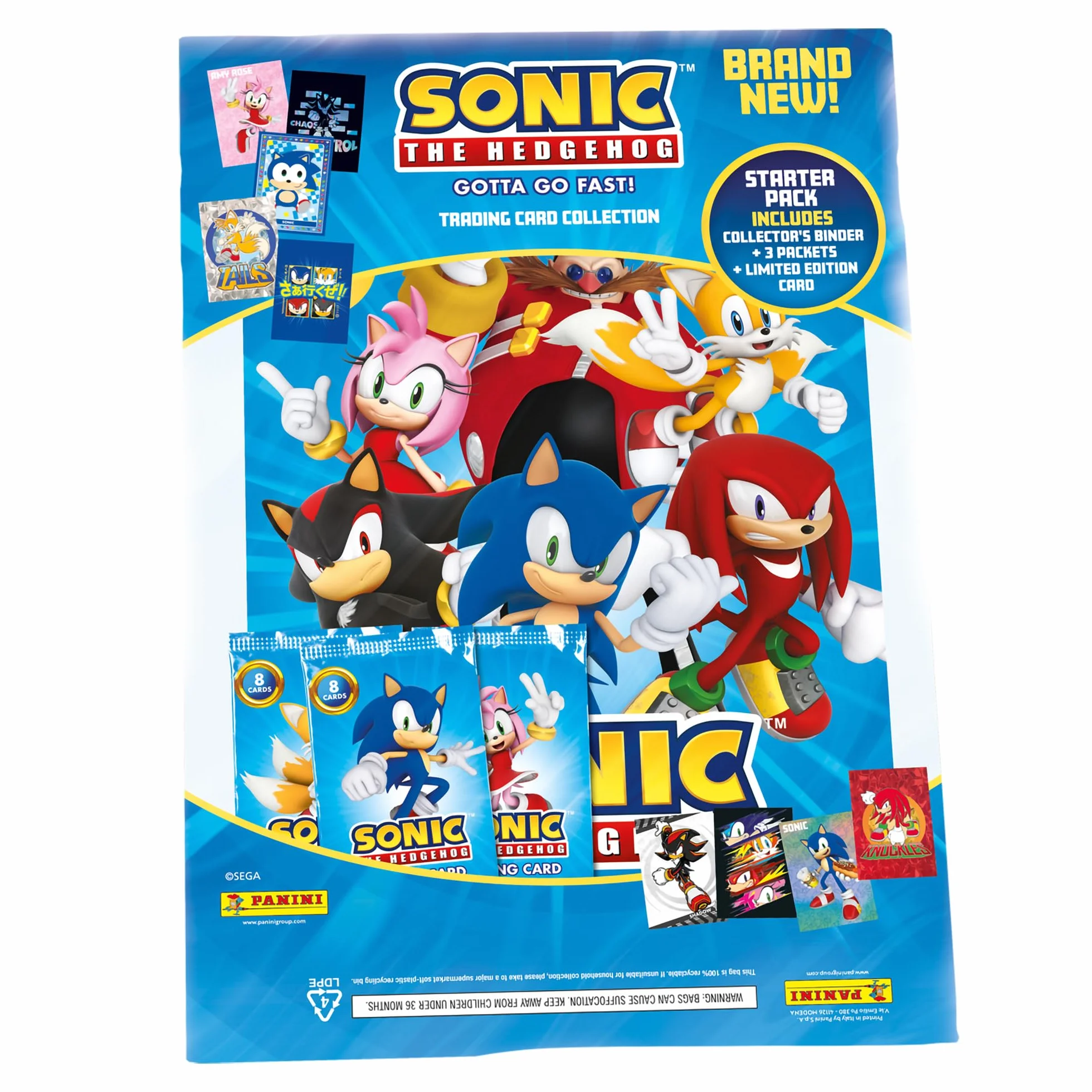 Panini Sonic The Hedgehog Classic Trading Cards Starter Pack, 005010SPAFGD, złoty/kremowy
