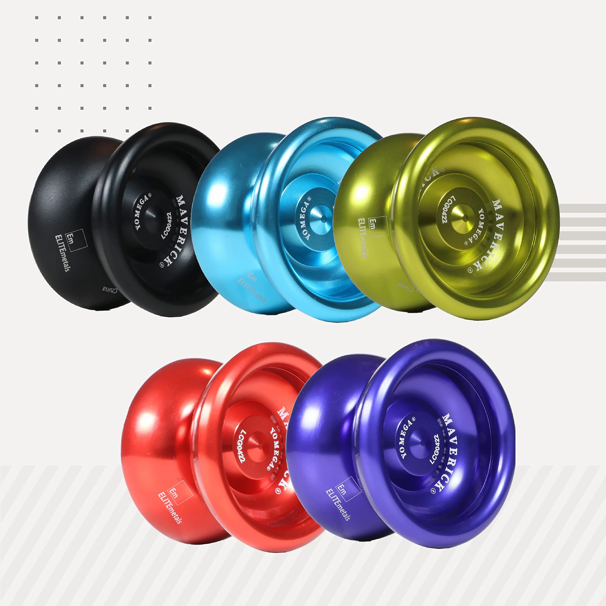 Yomega Maverick Yoyo profesjonalne aluminiowe łożysko kulkowe dla dzieci i początkujących, z łożyskiem kulkowym w rozmiarze C, do zaawansowanych sztuczek yo yo yo i reaktywnego powrotu + 2 dodatkowe