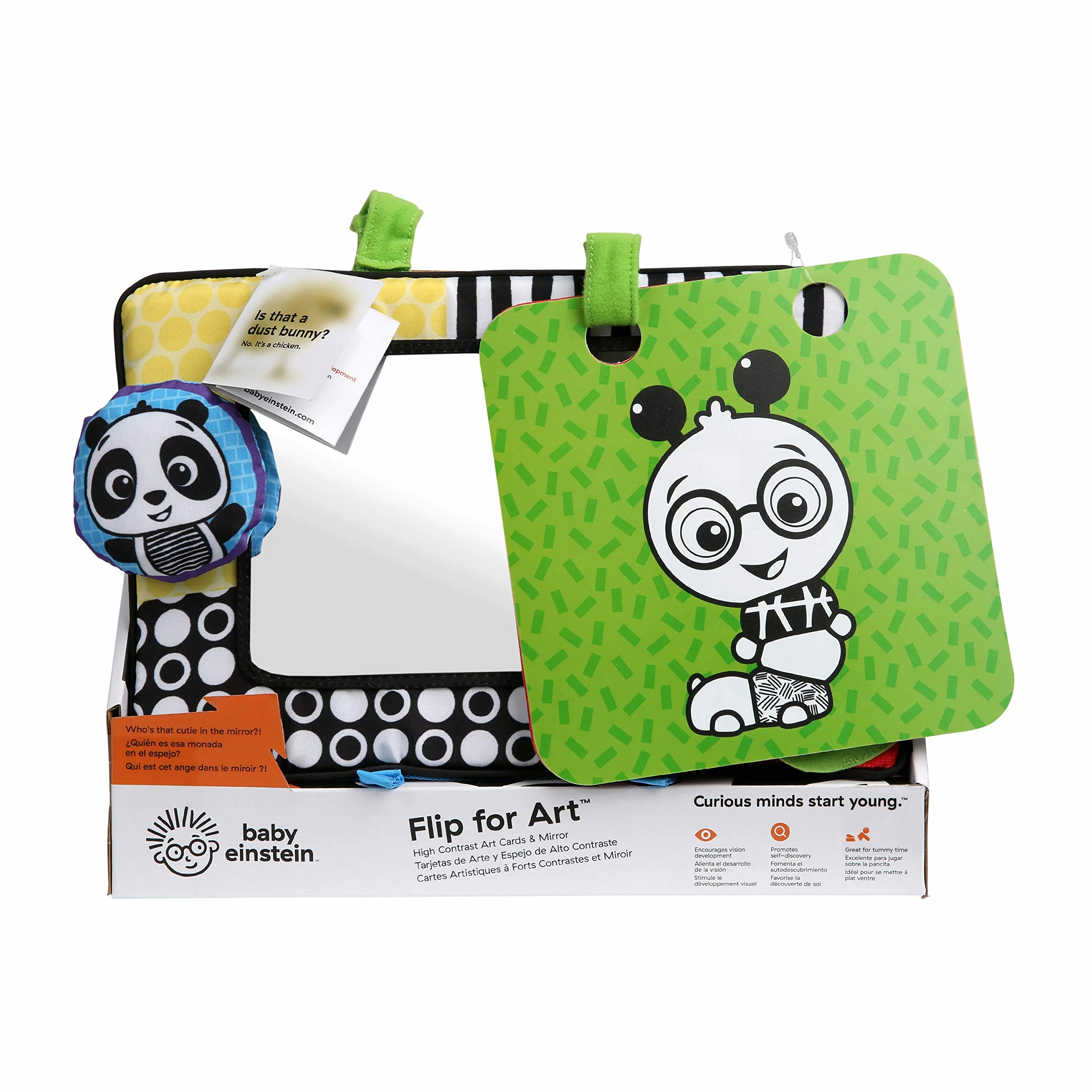 Baby Einstein, Flip For Art, lustra i karty o silnym kontraście, idealne do zabawy na brzuchu lub w podróży