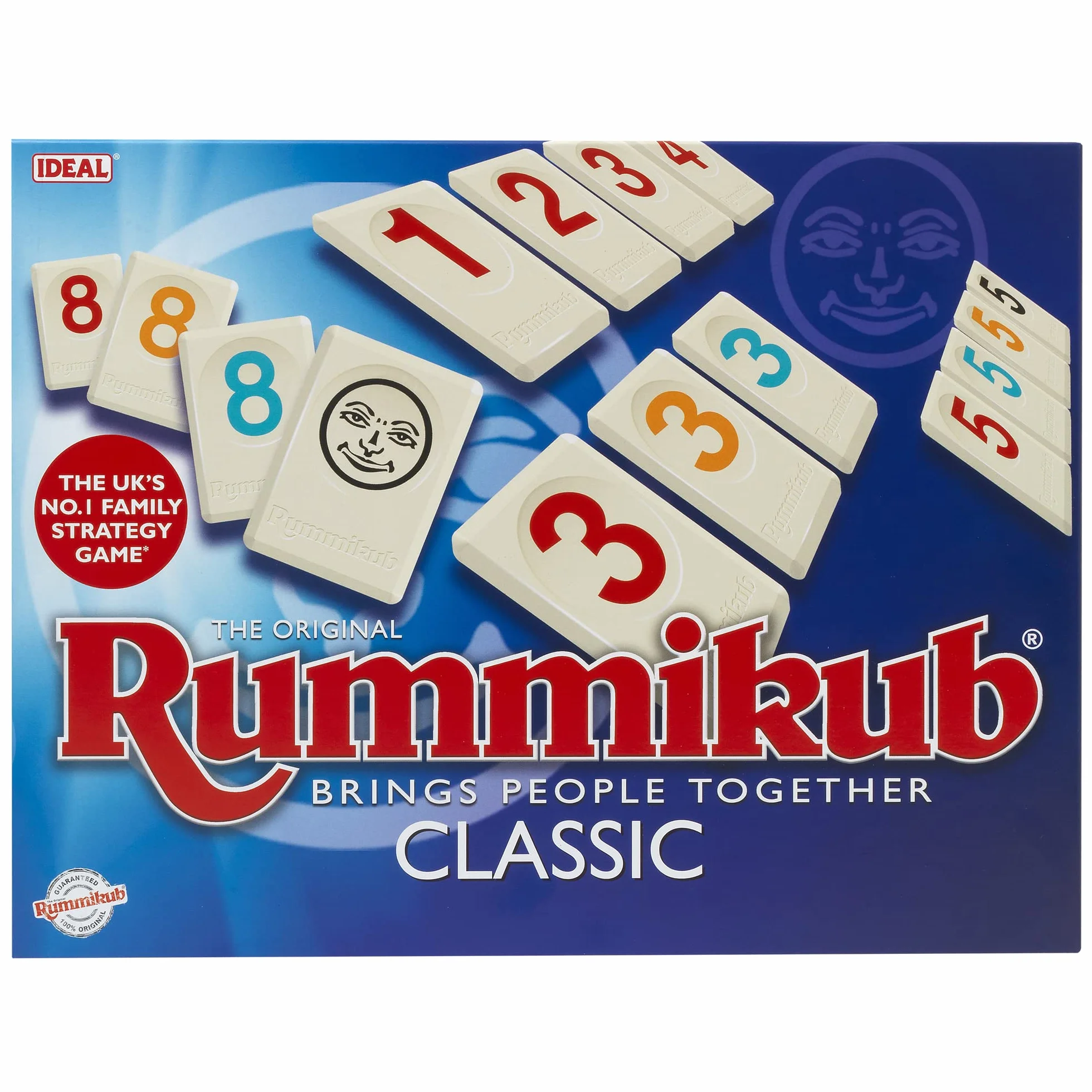 IDEAL, klasyczna gra Rummikub: łączy ludzi, rodzinne gry strategiczne, dla 2-4 graczy, wiek 7 +